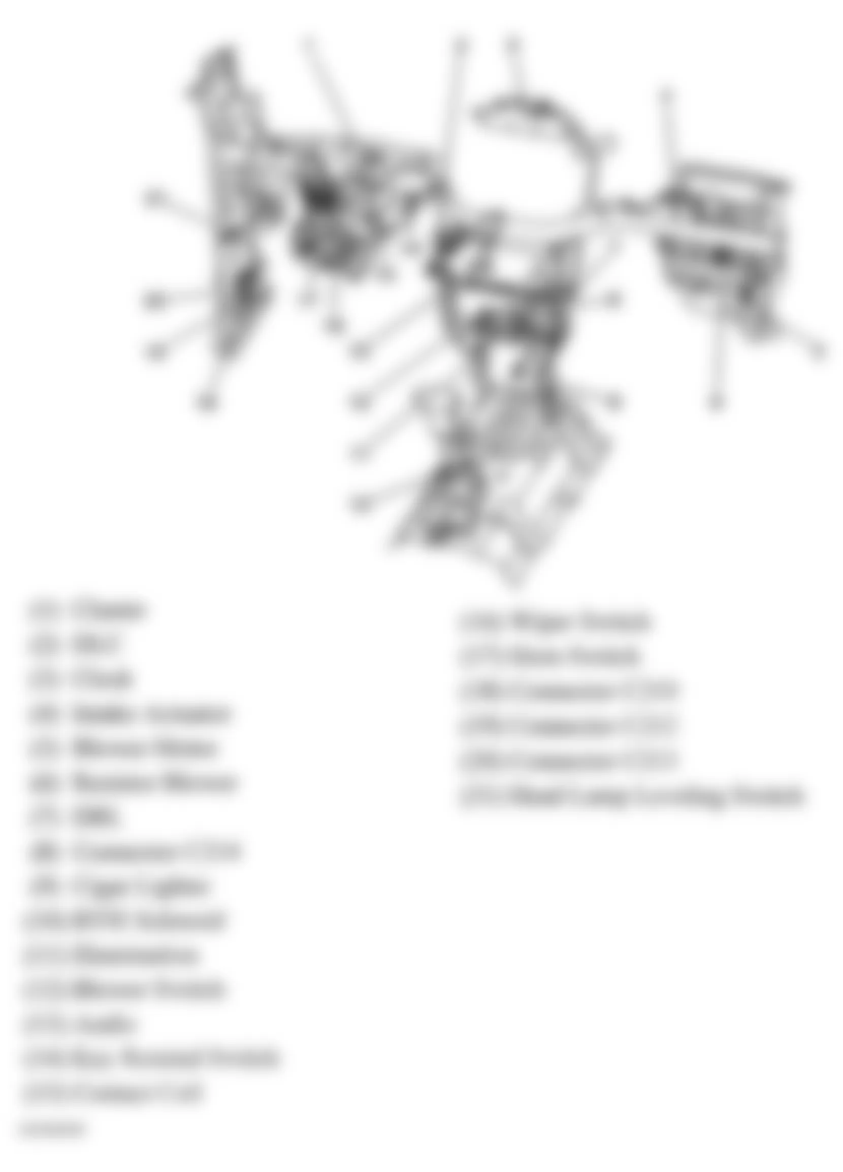 Chevrolet Aveo 2004 - Component Locations -  Instrument View