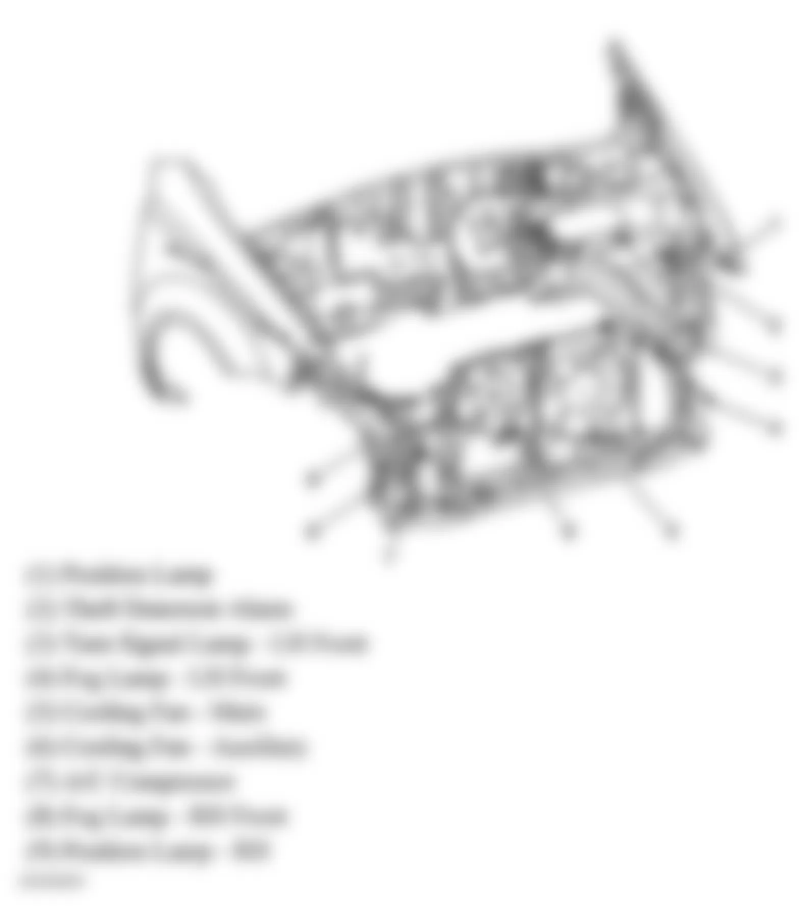 Chevrolet Aveo LS 2004 - Component Locations -  Engine Compartment