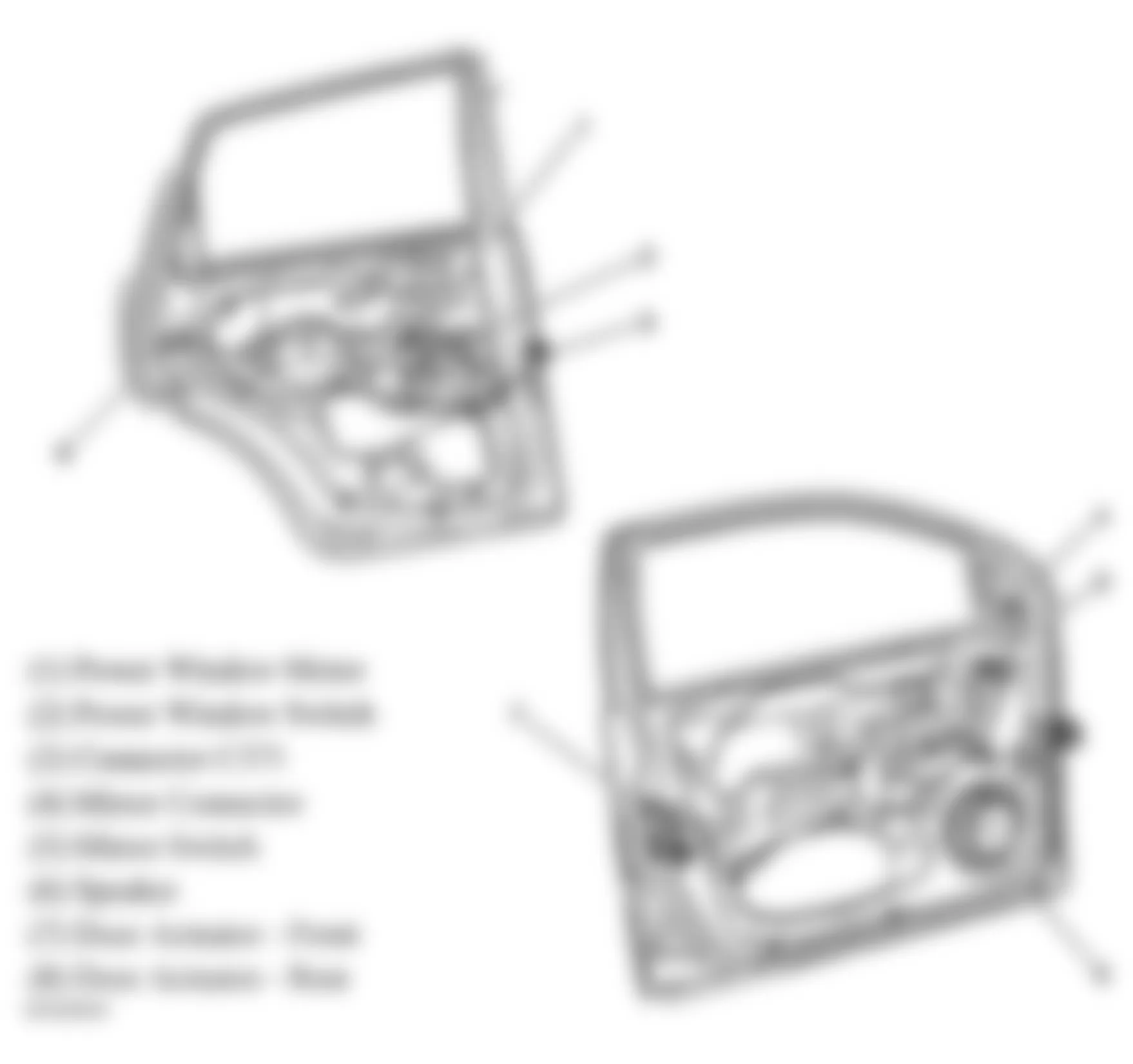 Chevrolet Aveo LS 2004 - Component Locations -  Doors