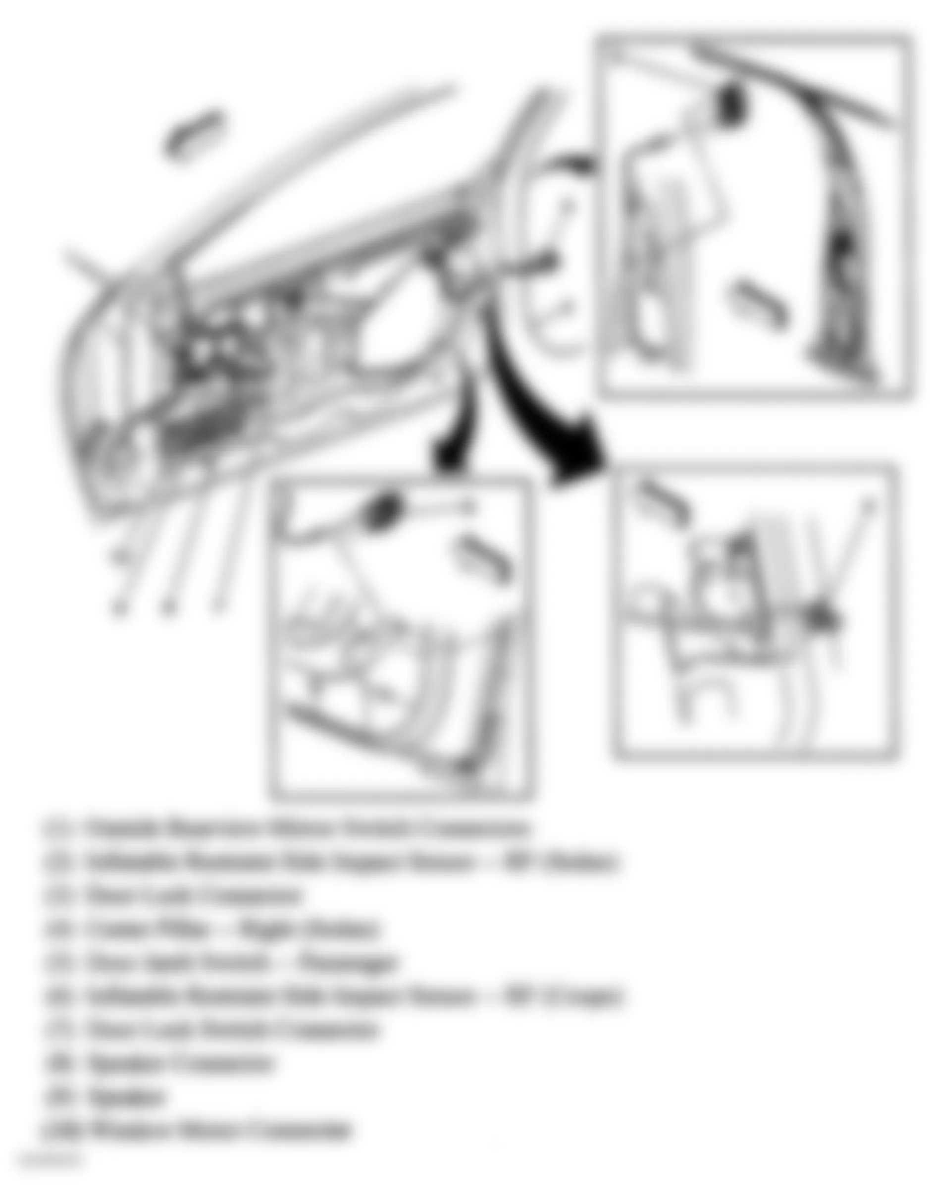 Chevrolet Cavalier LS Sport 2004 - Component Locations -  Passenger Door & Right B Pillar