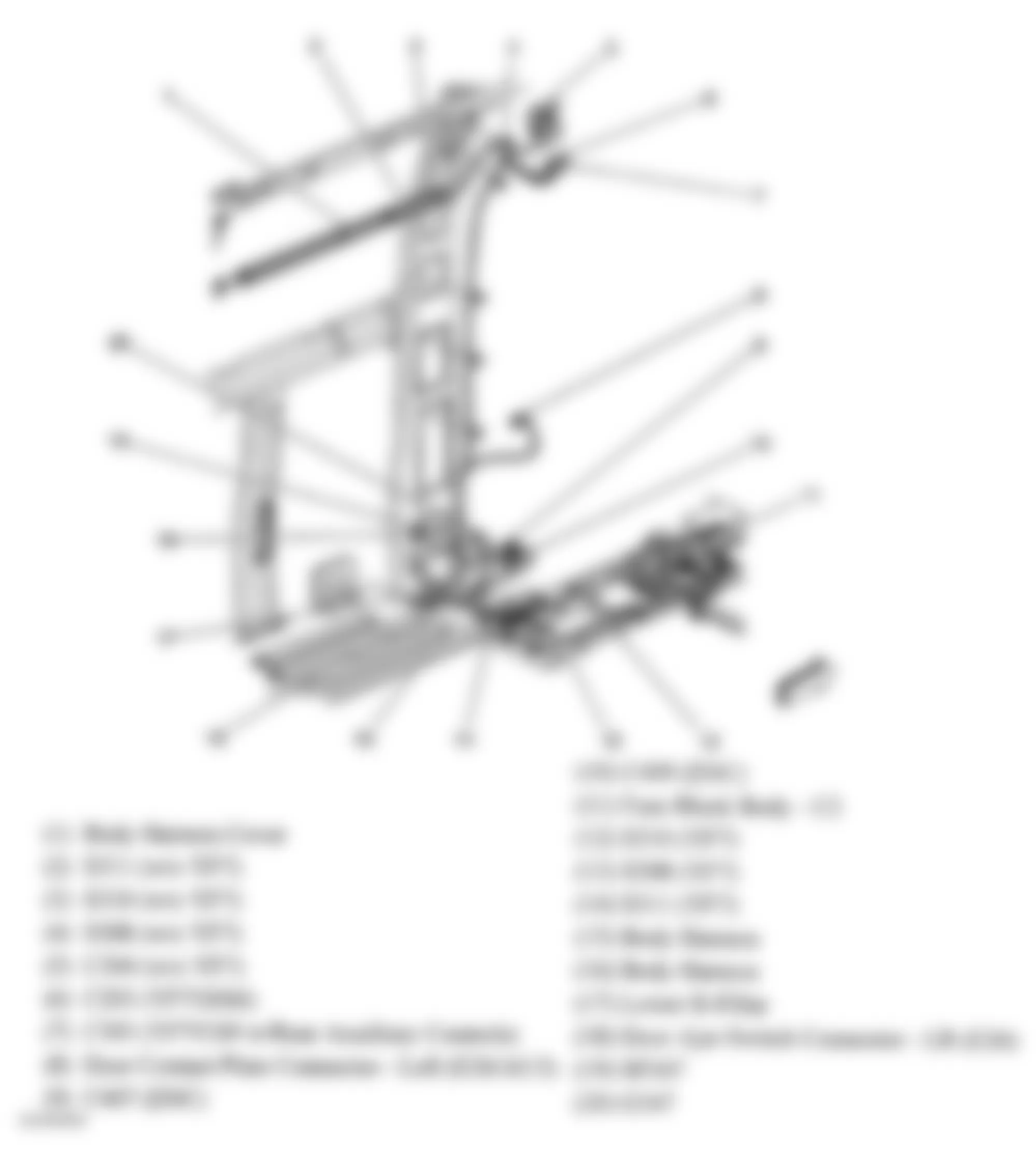 Chevrolet Chevy Express G3500 2004 - Component Locations -  Left B Pillar (Passenger/Cargo)