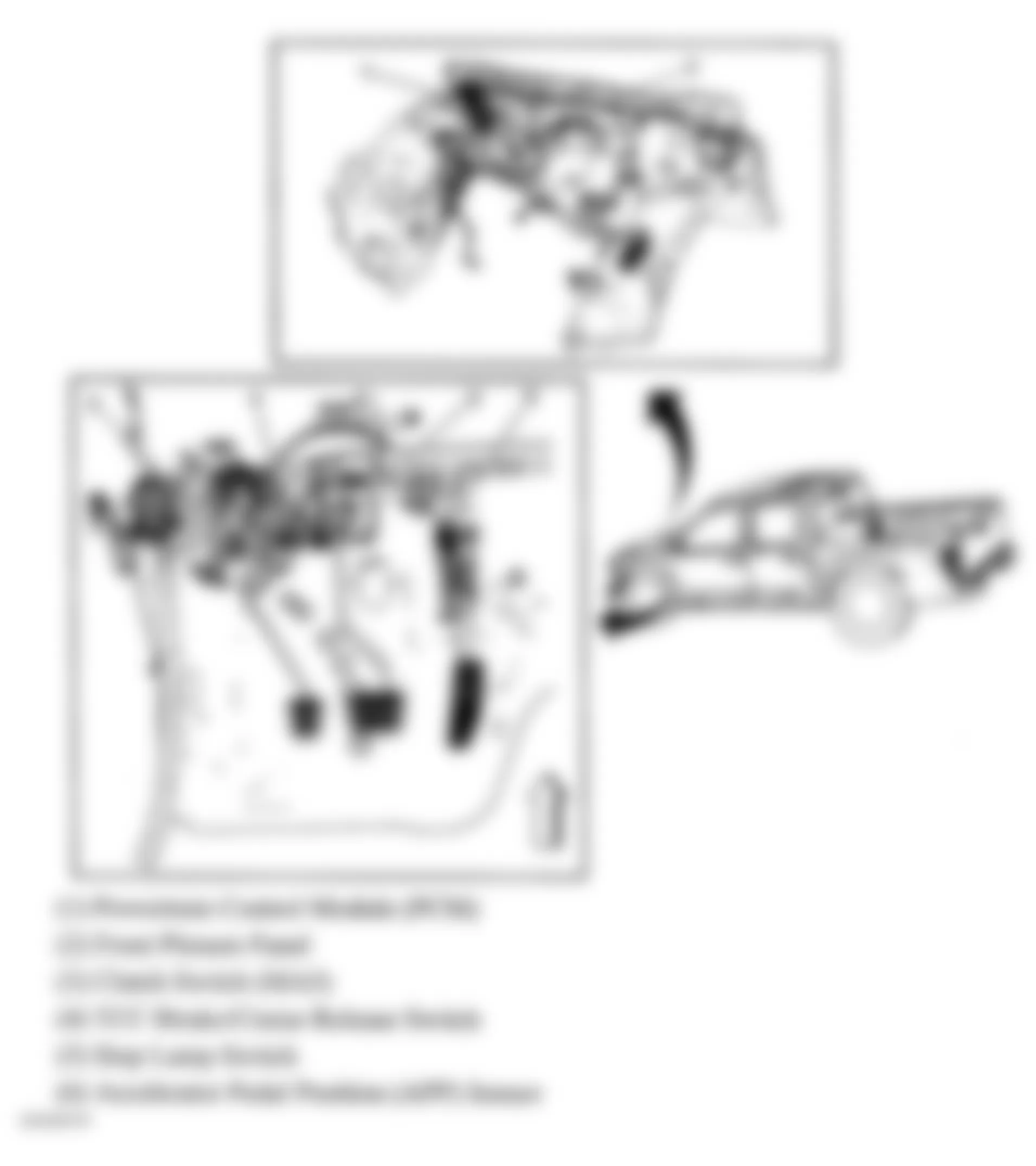 Chevrolet Colorado 2004 - Component Locations -  Engine Compartment & Lower Left Side Of Dash