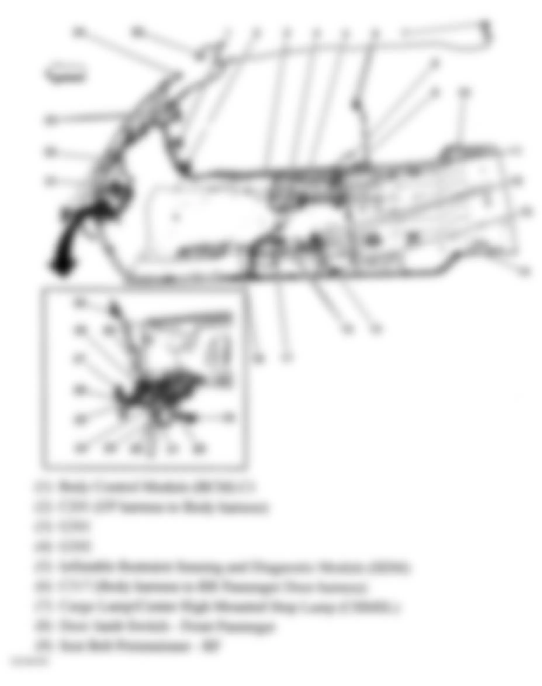 Chevrolet Colorado 2004 - Component Locations -  Passenger Compartment (Crew Cab) (1 Of 2)