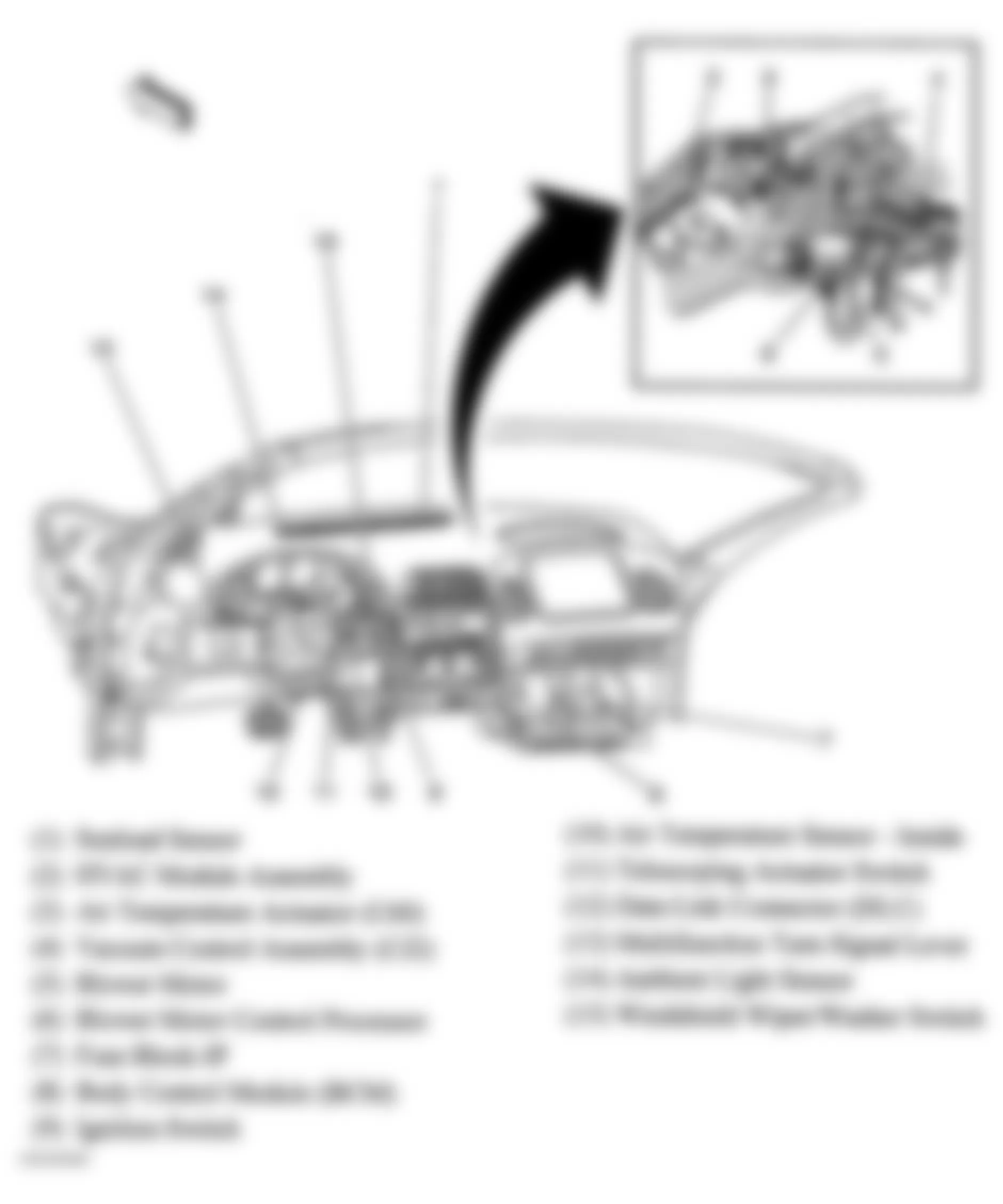 Chevrolet Corvette 2004 - Component Locations -  Dash