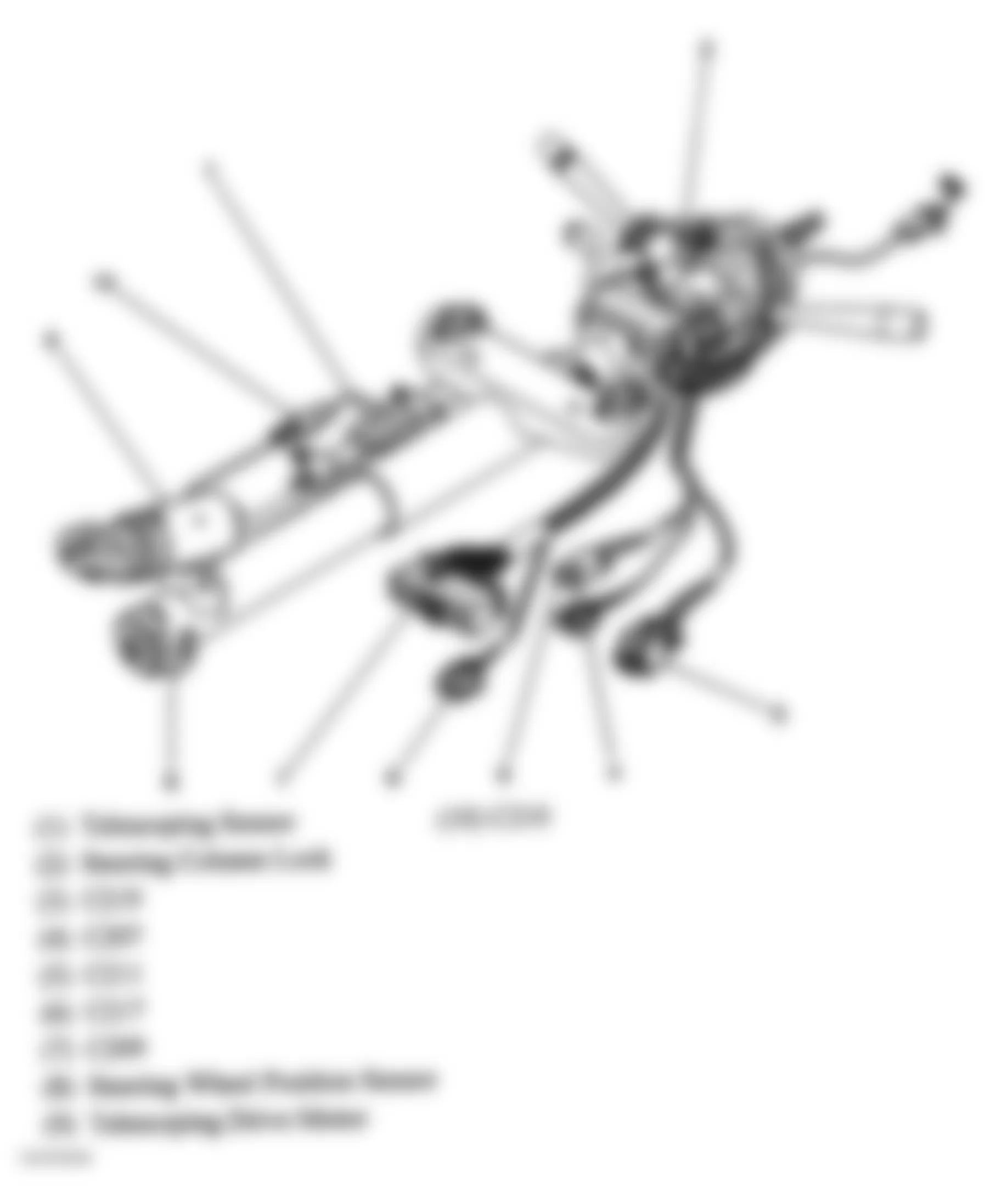 Chevrolet Corvette 2004 - Component Locations -  Steering Column