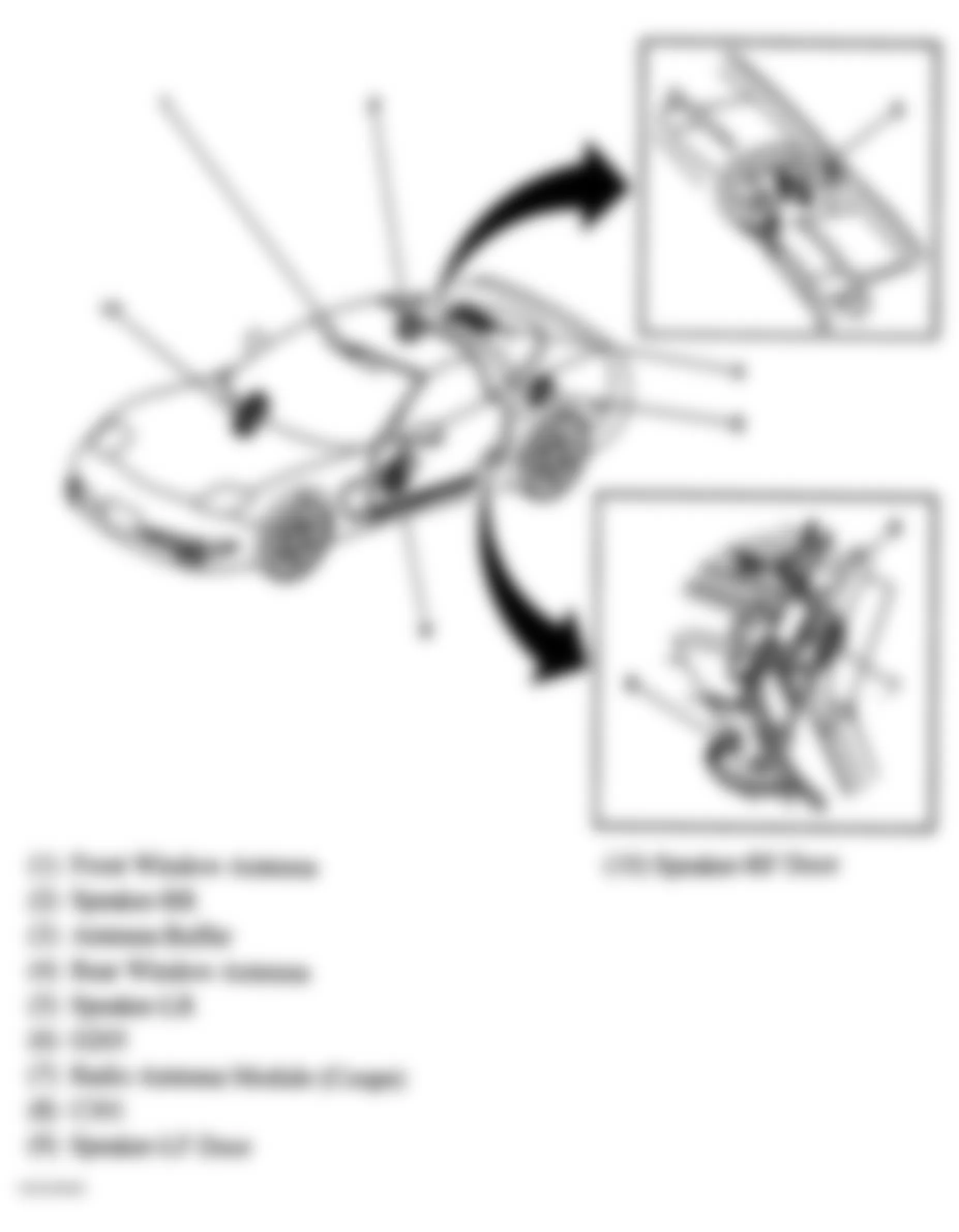 Chevrolet Corvette 2004 - Component Locations -  Sound System Overview