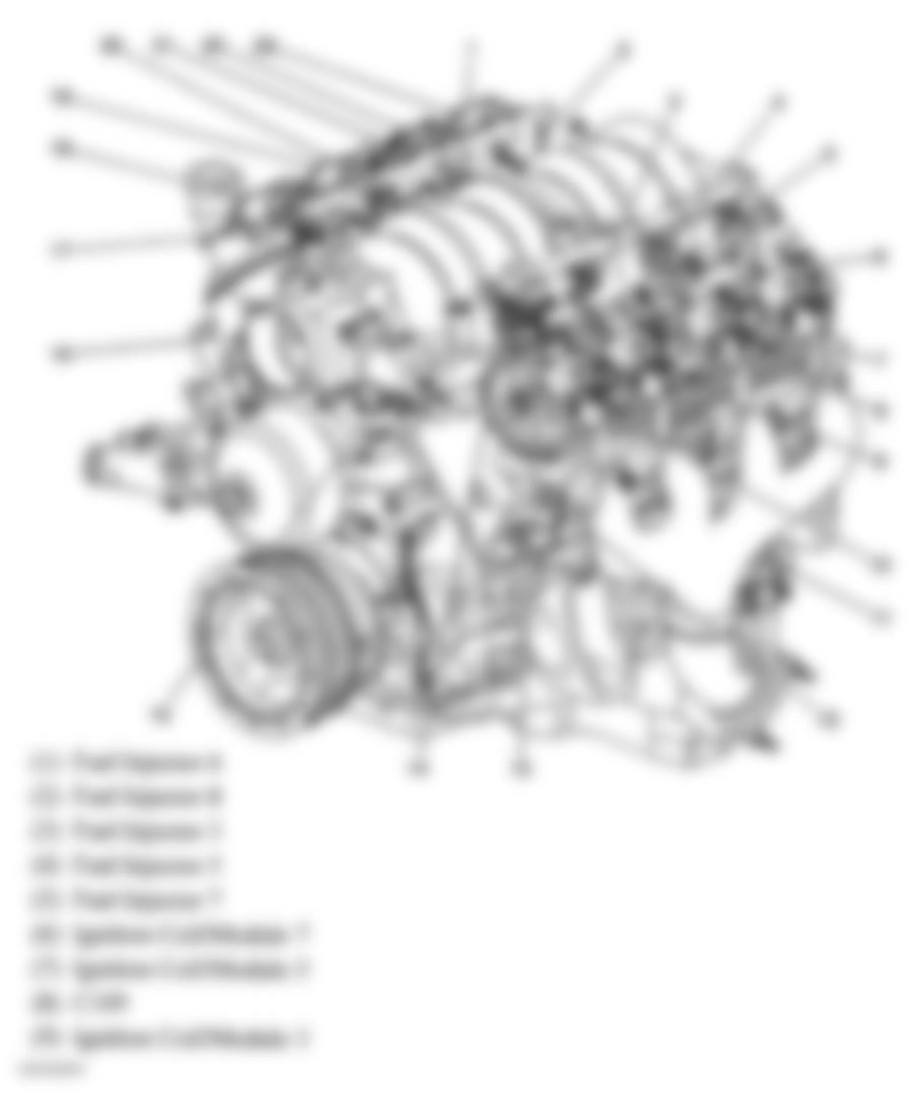 Chevrolet Corvette 2004 - Component Locations -  Left Front Of Engine (1 Of 2)