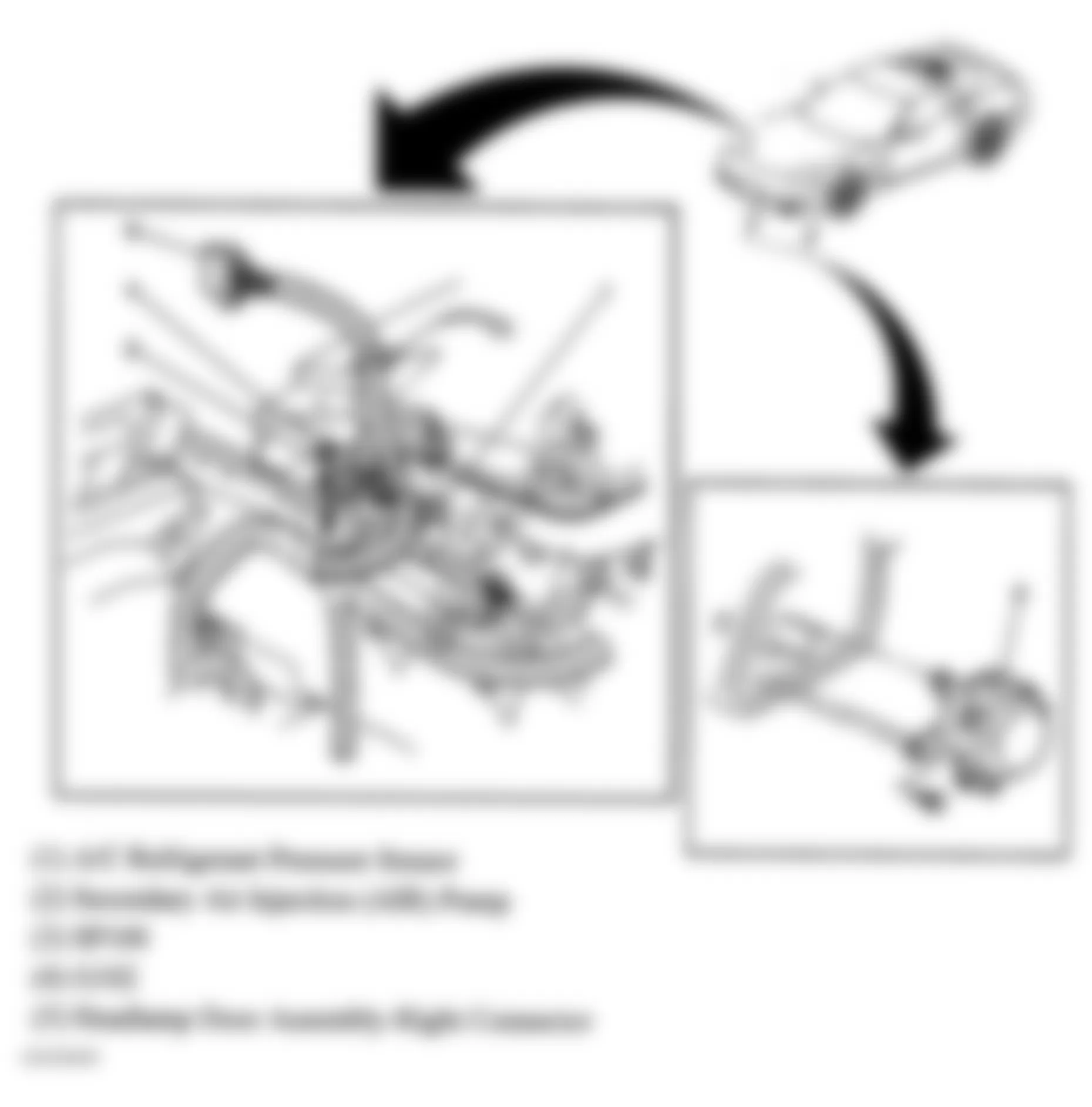 Chevrolet Corvette 2004 - Component Locations -  Front Of Engine Compartment