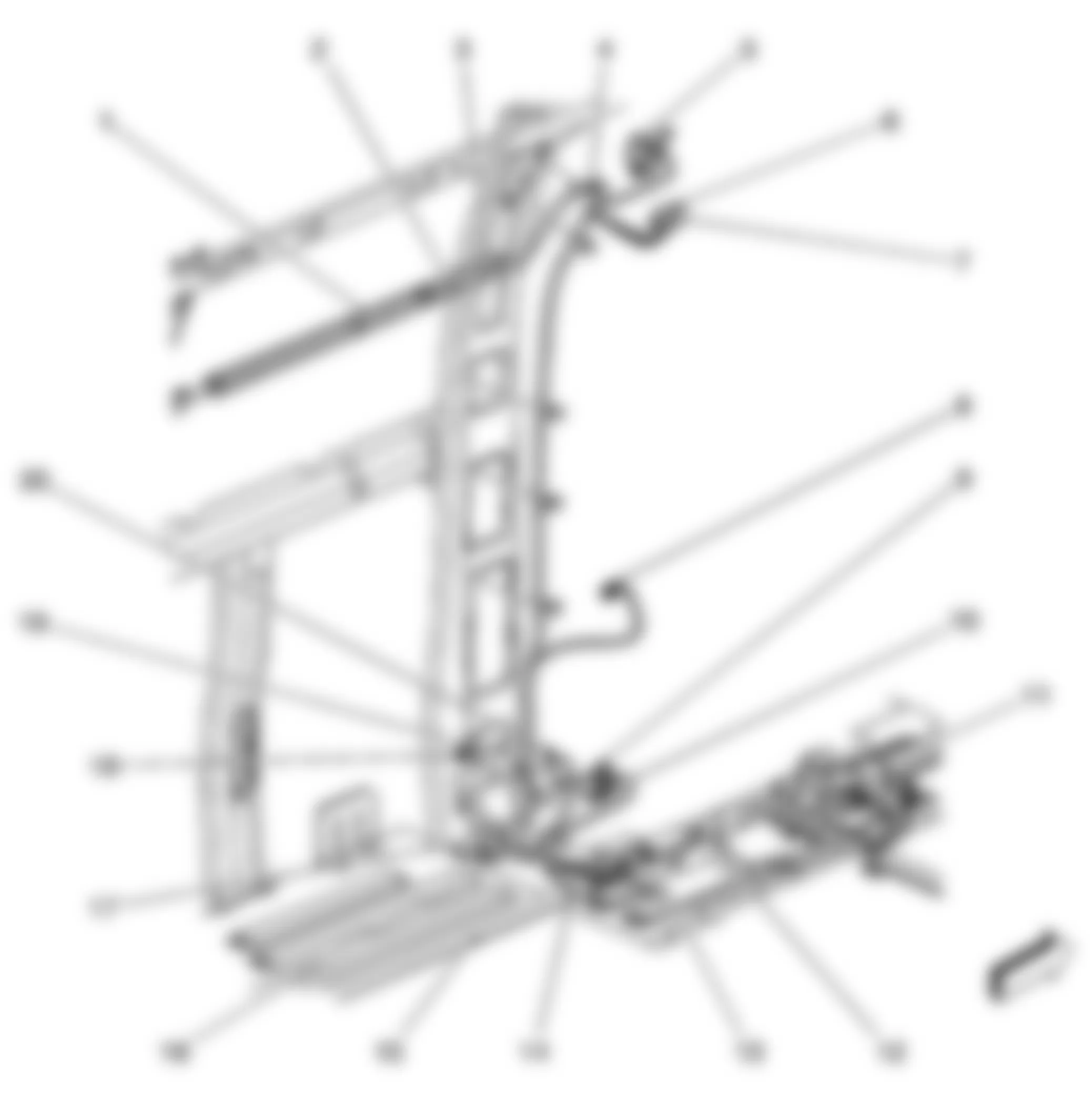 Chevrolet Cutaway G3500 2004 - Component Locations - Component View - Body Harness Routing - Left B-Pillar (Passenger/Cargo)