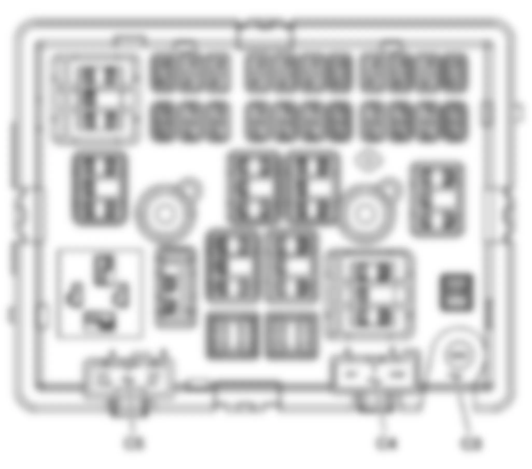 Chevrolet Cutaway G3500 2004 - Component Locations - Fuse Block - Body Top View