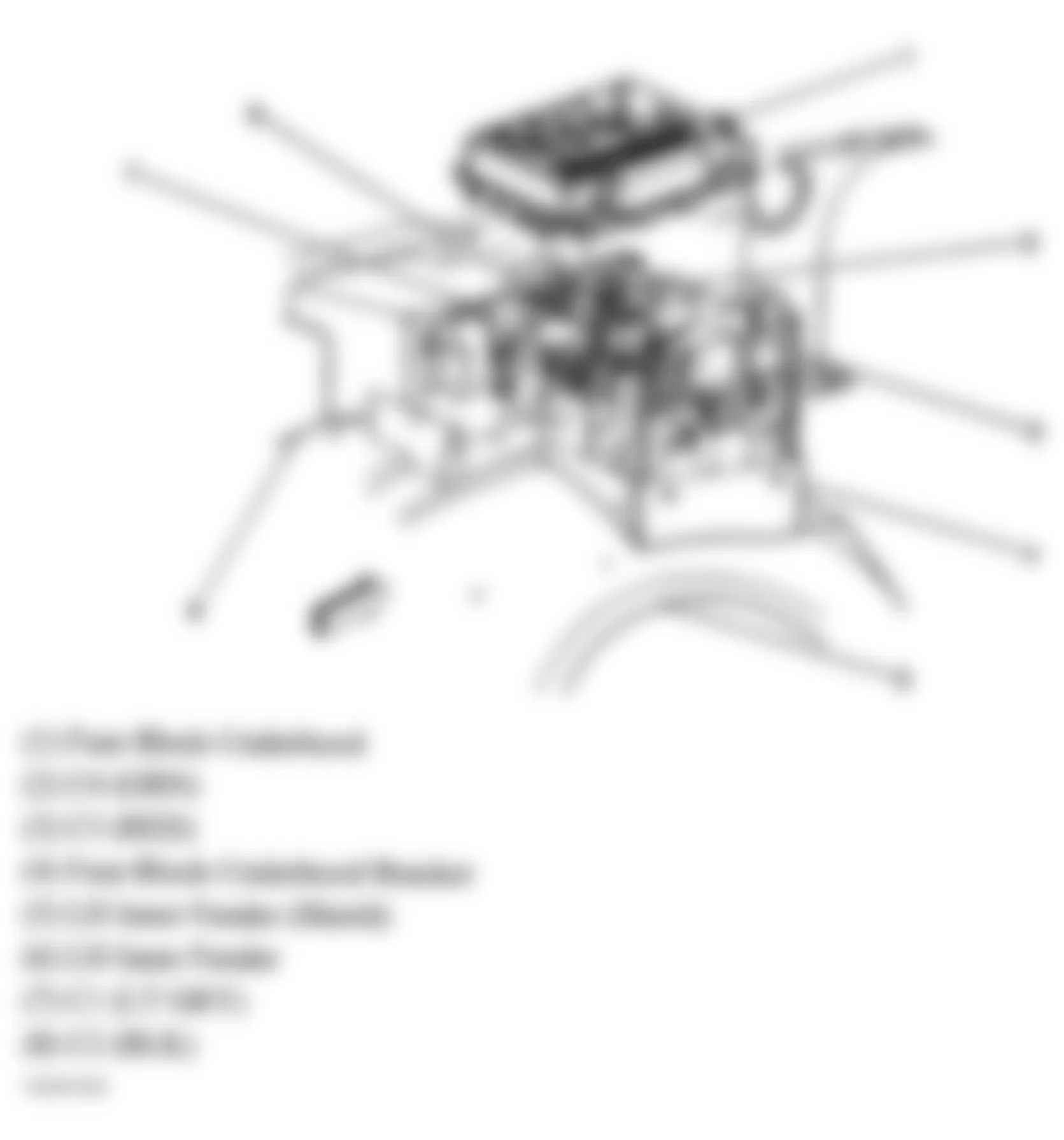 Chevrolet Avalanche 2500 2005 - Component Locations -  Underhood Fuse Block