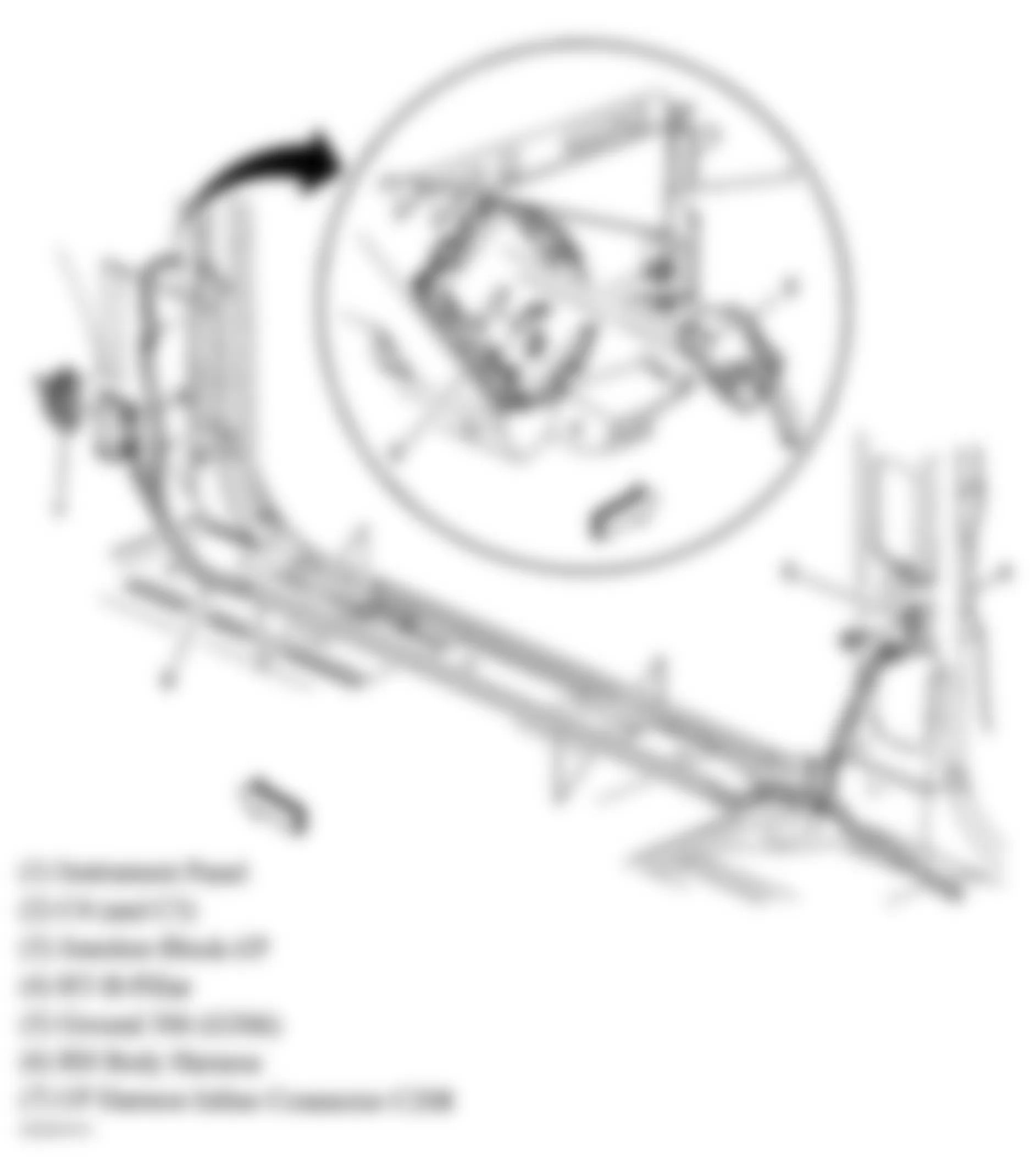 Chevrolet Avalanche 2500 2005 - Component Locations -  Right B Pillar