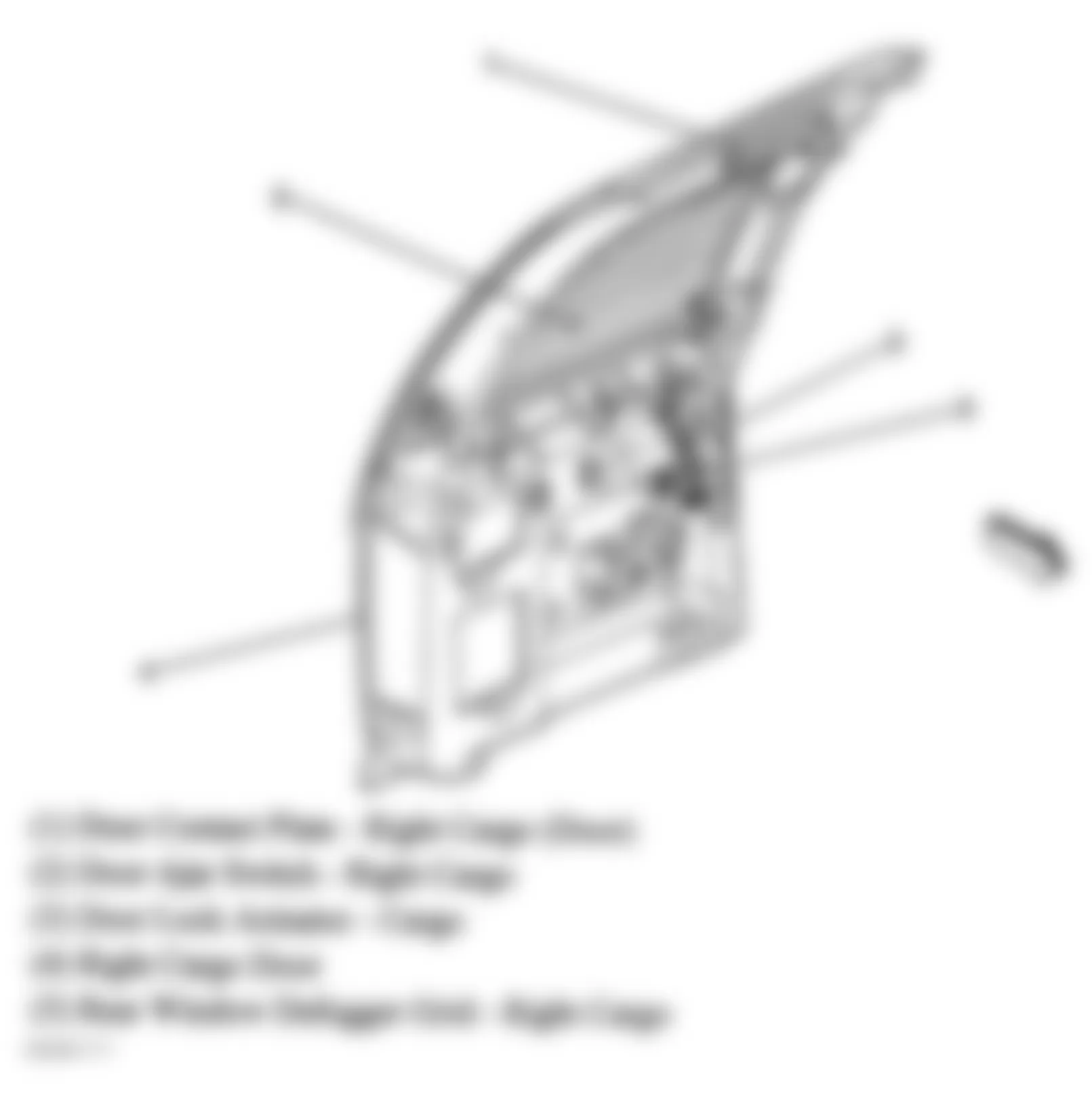 Chevrolet Avalanche 2500 2005 - Component Locations -  Right Cargo Door