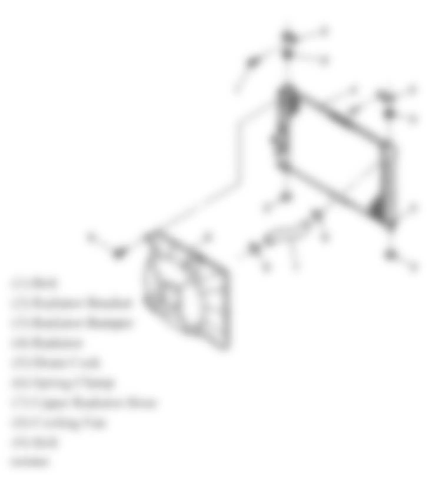 Chevrolet Aveo LS 2005 - Component Locations -  Behind Radiator (Single)