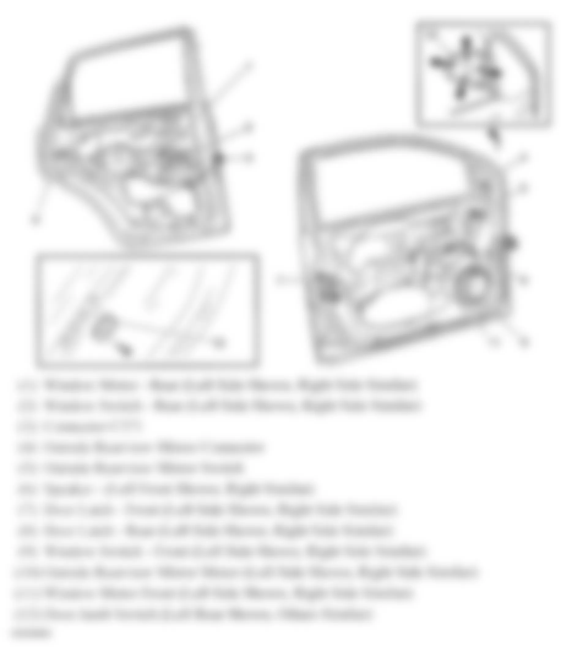 Chevrolet Aveo LS 2005 - Component Locations -  Doors