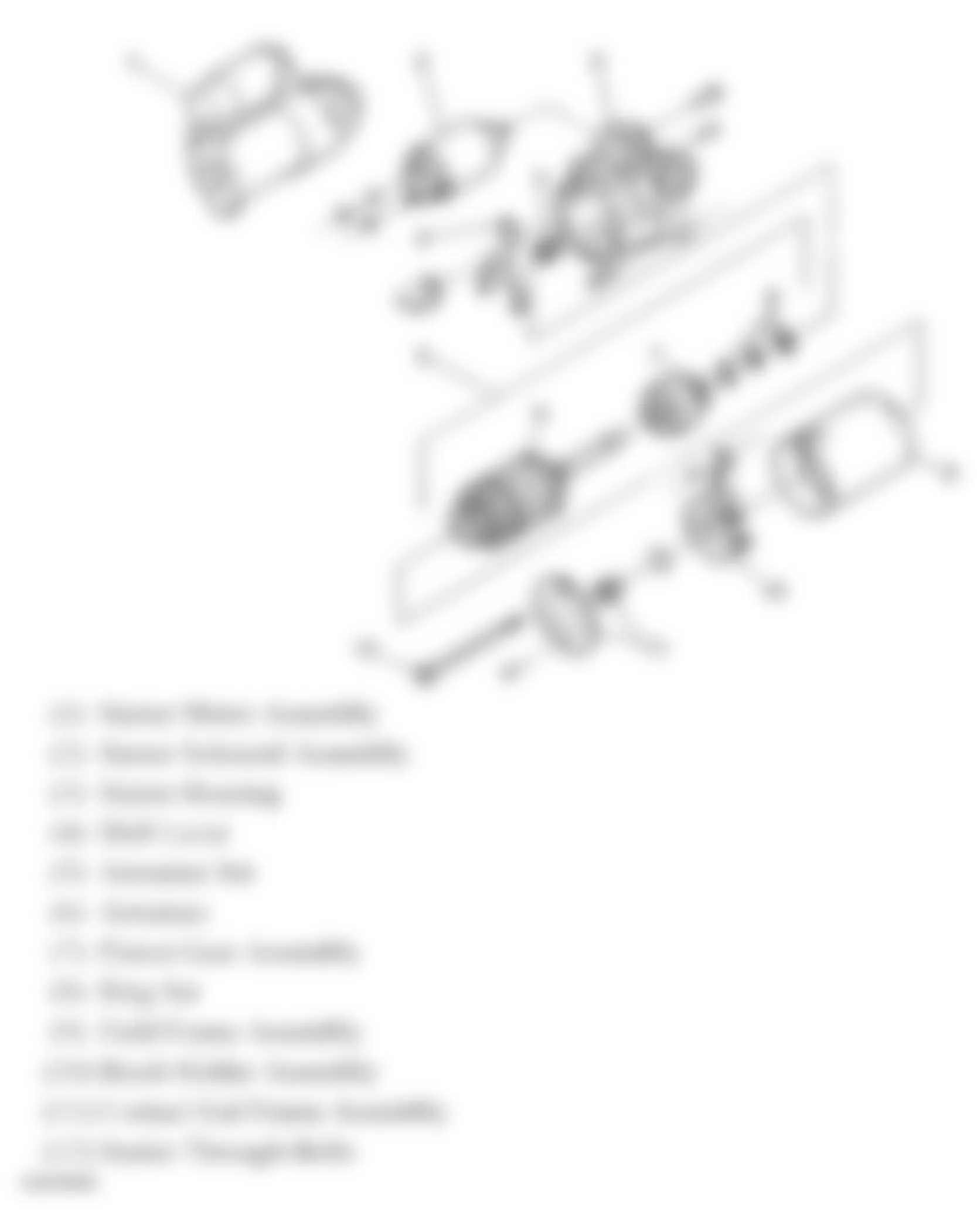 Chevrolet Aveo LS 2005 - Component Locations -  Starter Motor