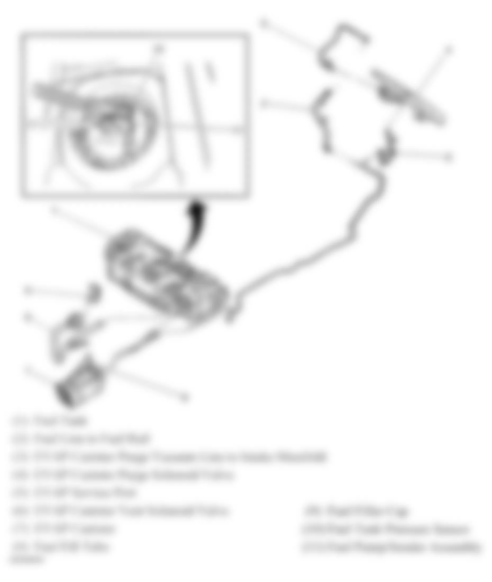 Chevrolet Aveo LT 2005 - Component Locations -  Fuel Vapor Recovery System