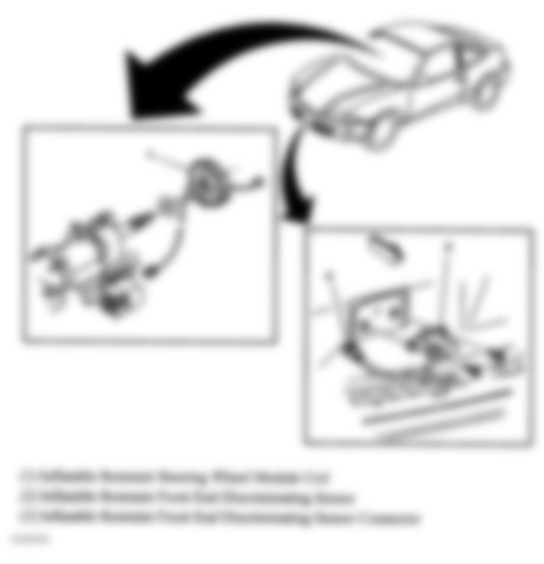Chevrolet Cavalier 2005 - Component Locations -  Center Of Front Bumper & Top Of Steering Column