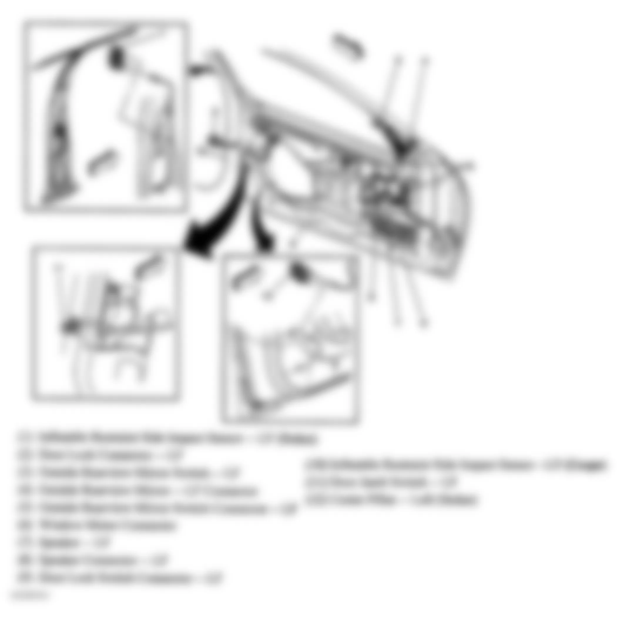 Chevrolet Cavalier LS Sport 2005 - Component Locations -  Driver Door & Left B Pillar