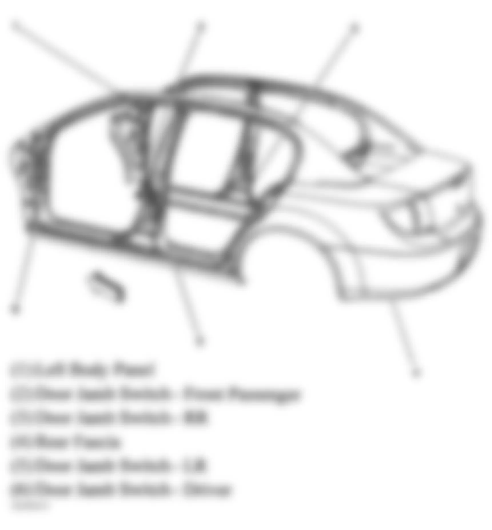 Chevrolet Cobalt LT 2005 - Component Locations -  Left Side Of Vehicle (Sedan)