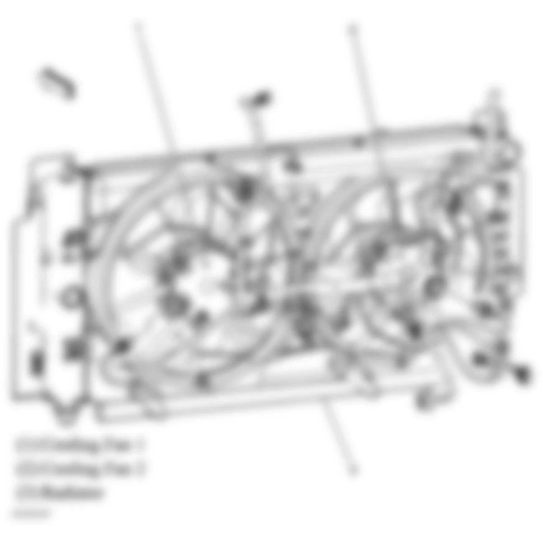 Chevrolet Cobalt LT 2005 - Component Locations -  Cooling Fan Motors (2.0L)