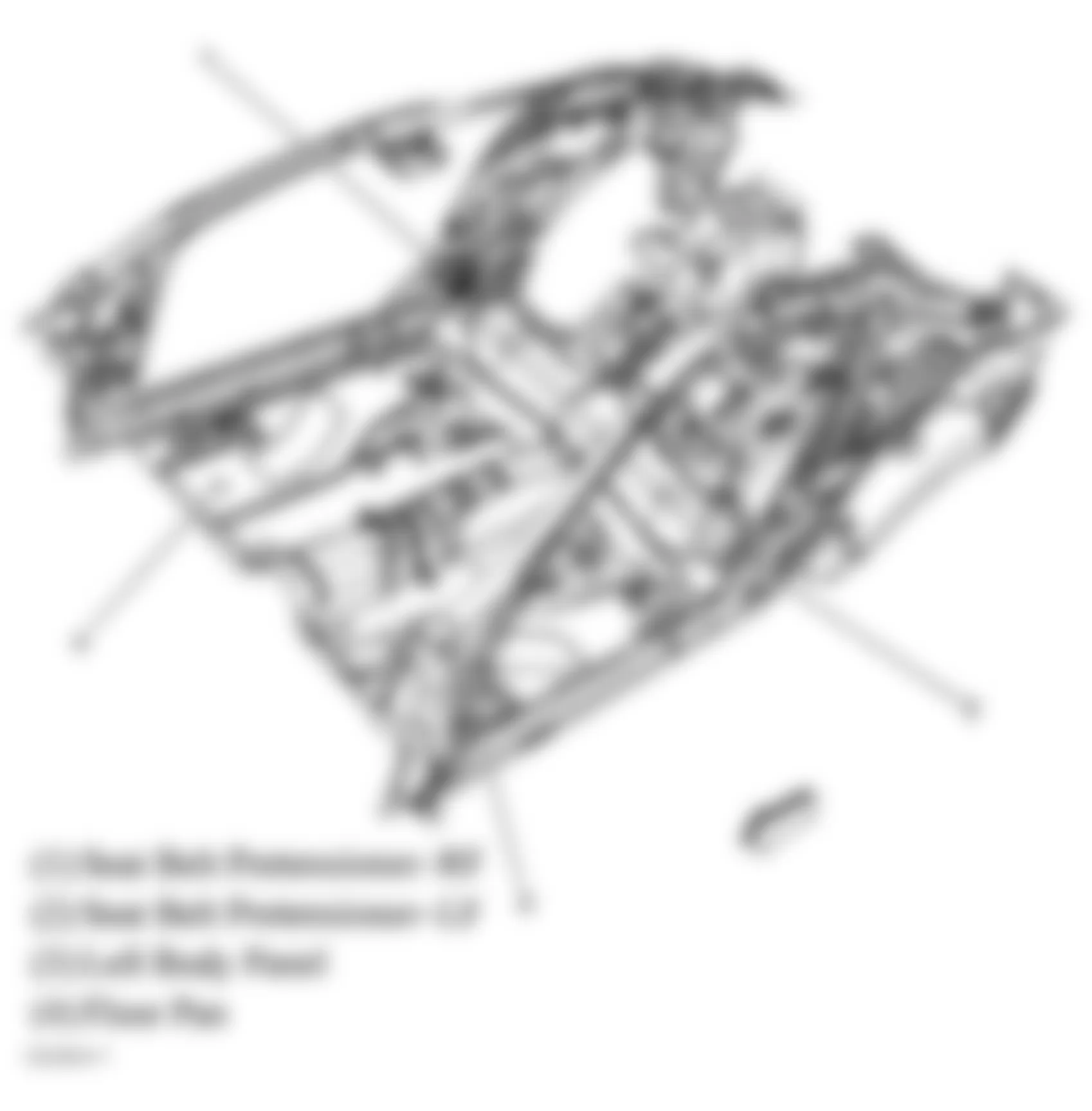 Chevrolet Cobalt LT 2005 - Component Locations -  Seat Belt Components (Coupe)