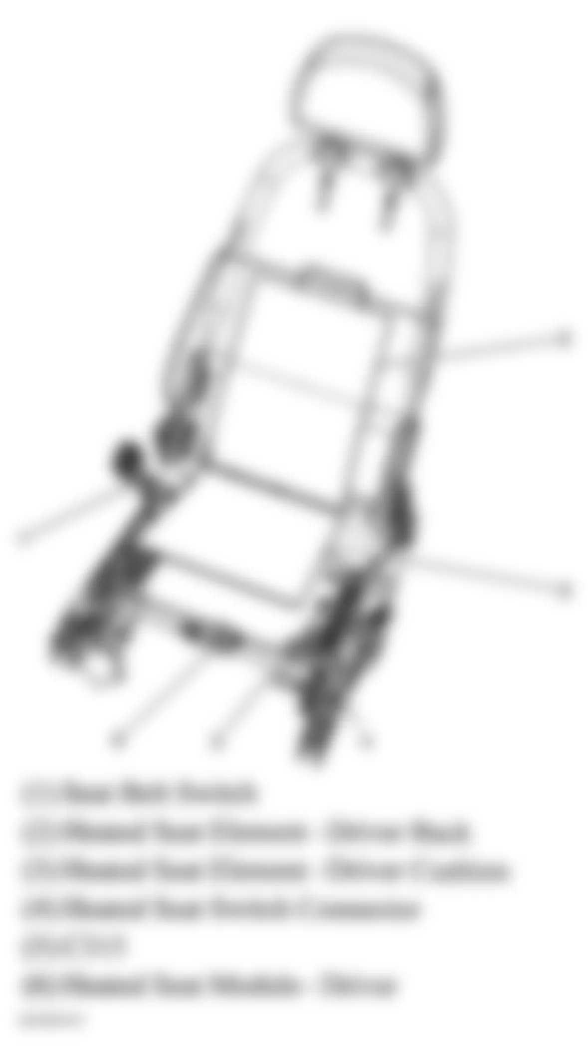 Chevrolet Cobalt LT 2005 - Component Locations -  Drivers Seat