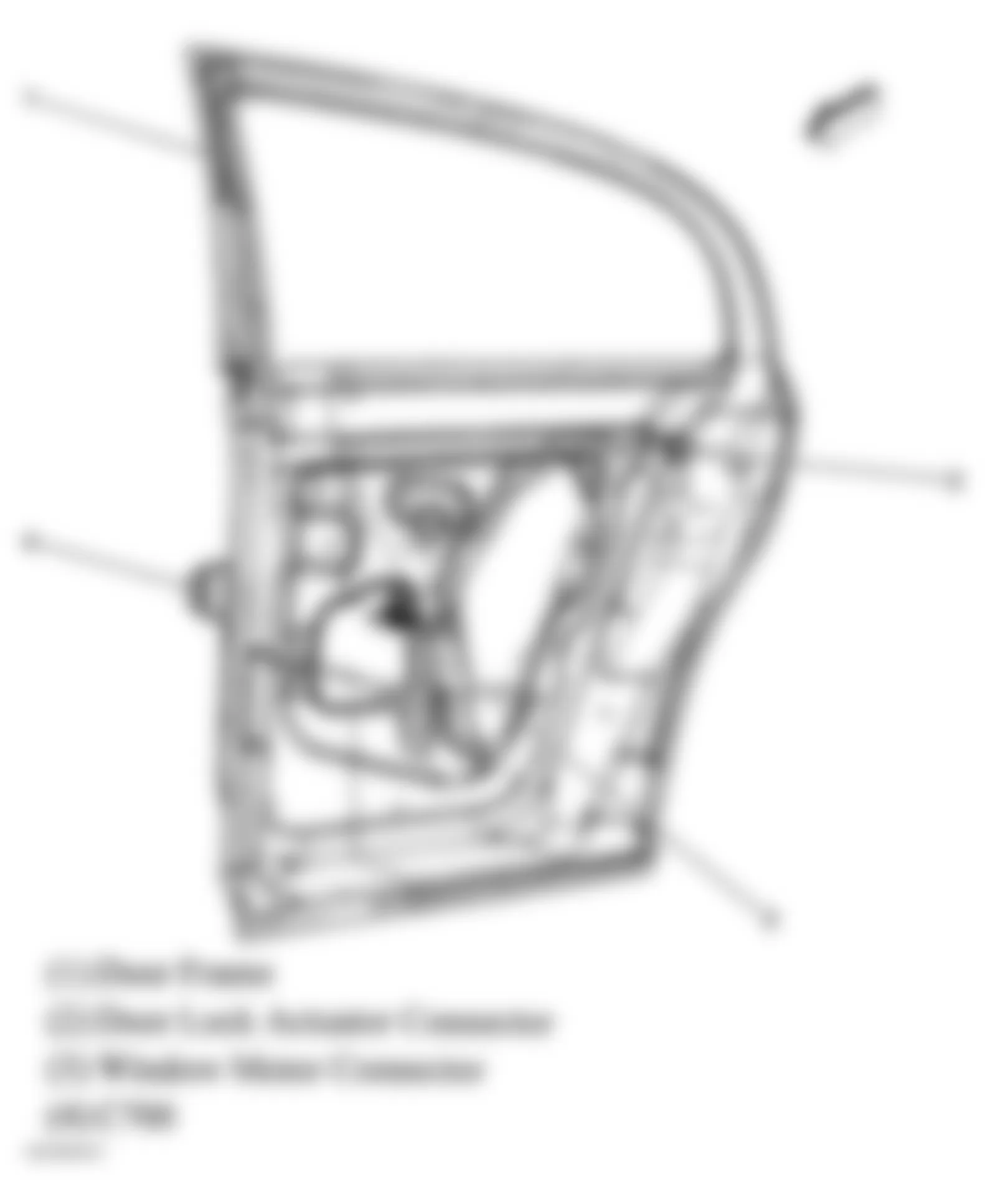 Chevrolet Cobalt LT 2005 - Component Locations -  Left Rear Door (Sedan)