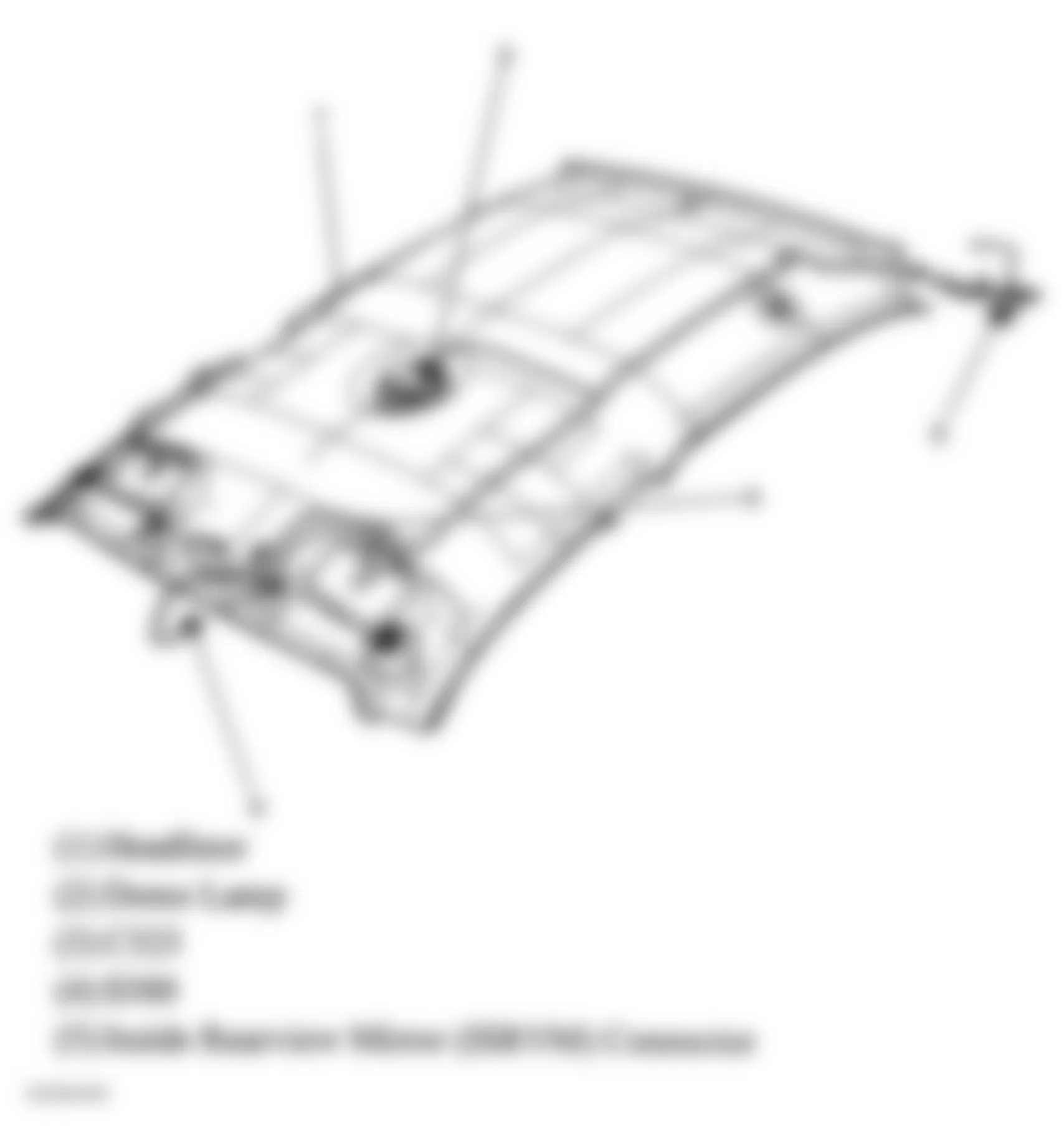 Chevrolet Cobalt LT 2005 - Component Locations -  Headliner Harness (W/O Sunroof)