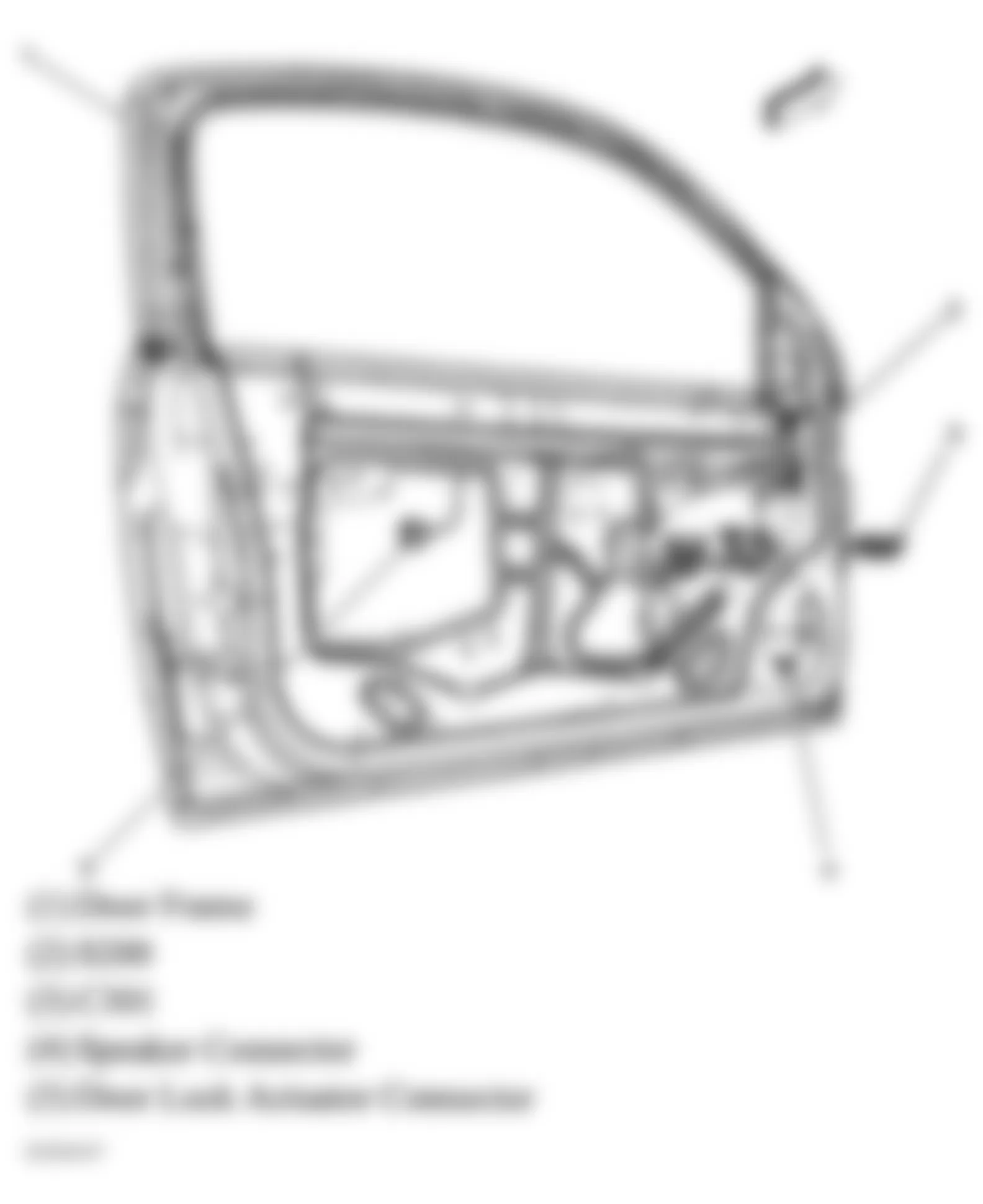Chevrolet Cobalt SS 2005 - Component Locations -  Left Front Door (Sedan)