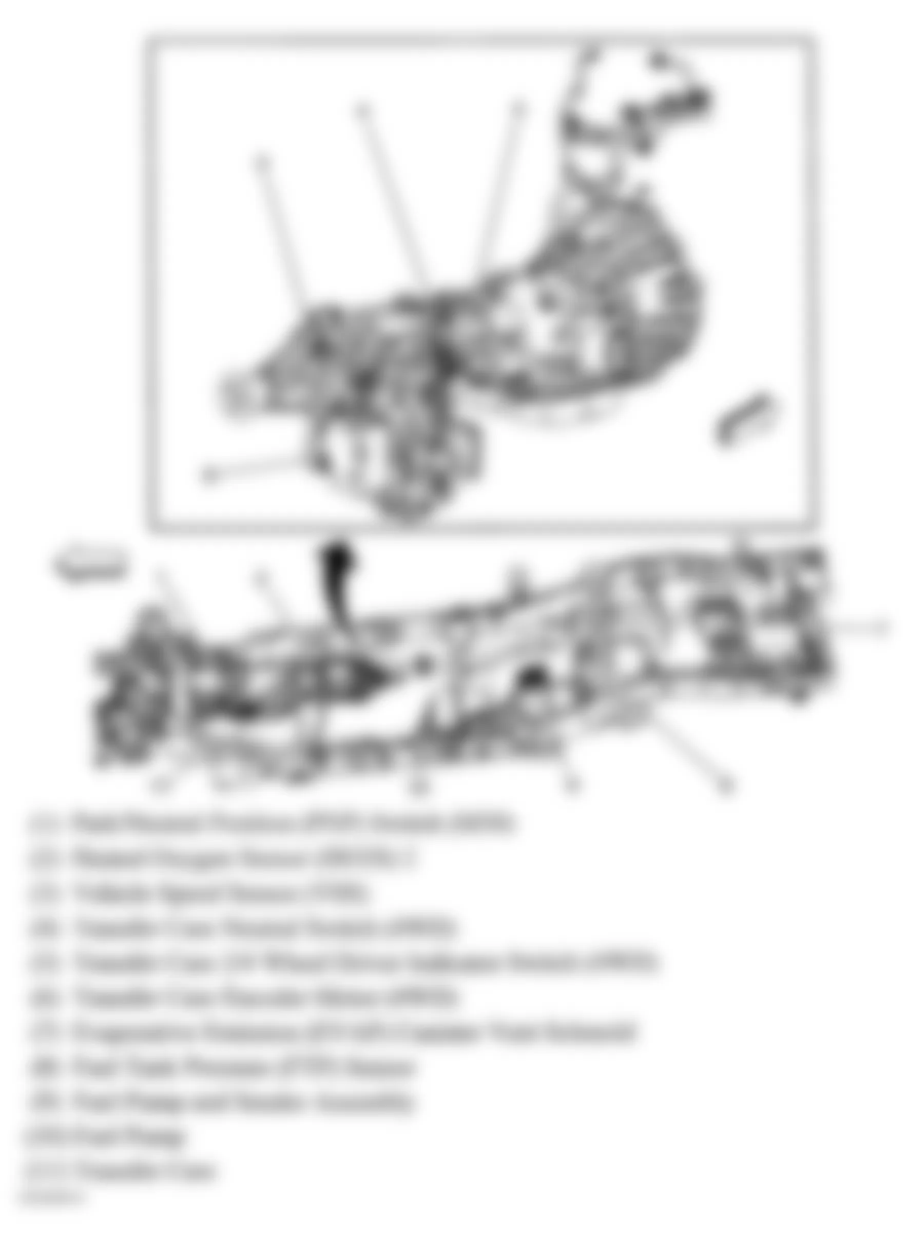 Chevrolet Colorado 2005 - Component Locations -  Chassis & Right Side Of Transfer Case