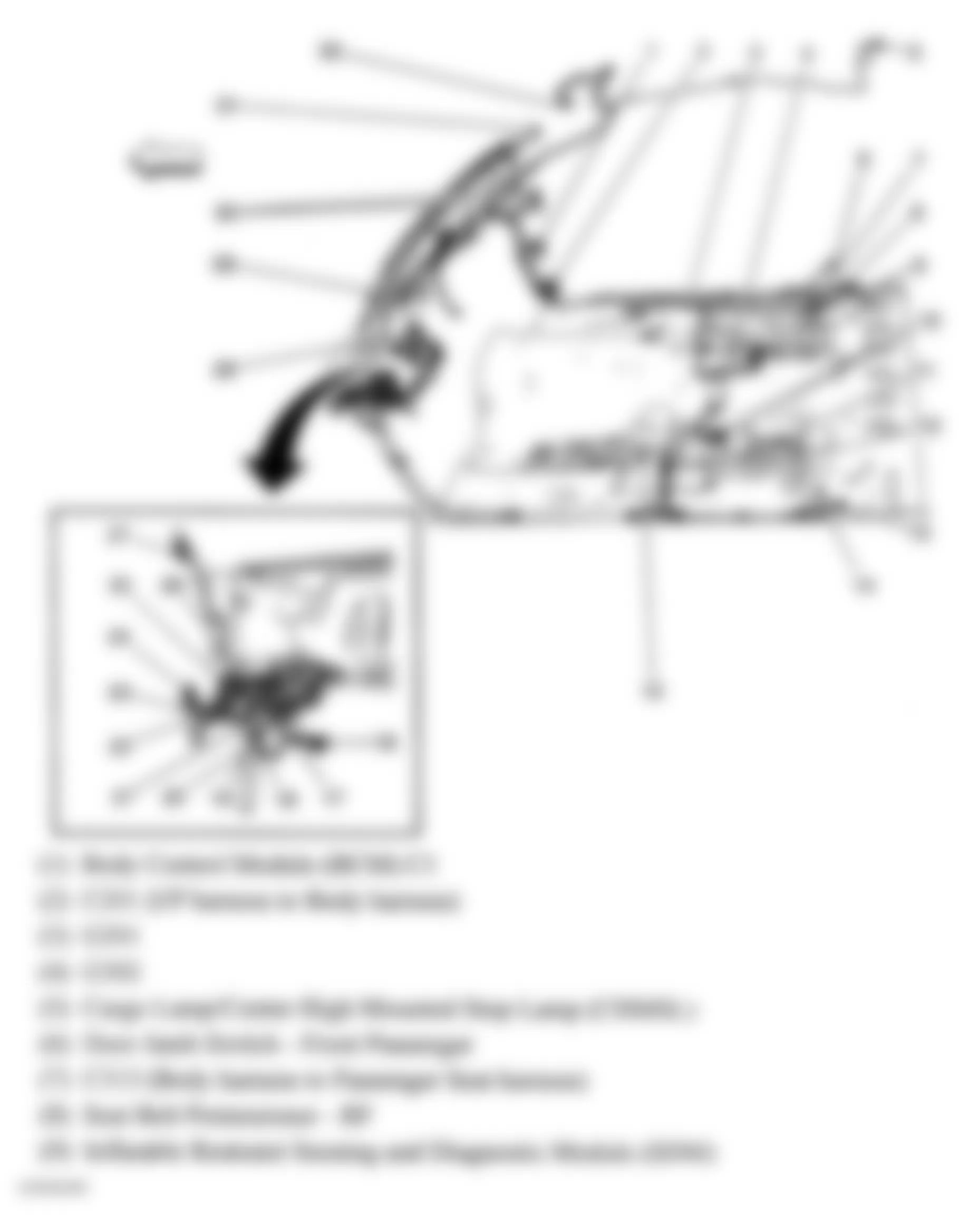 Chevrolet Colorado 2005 - Component Locations -  Passenger Compartment (Regular Cab) (1 Of 2)