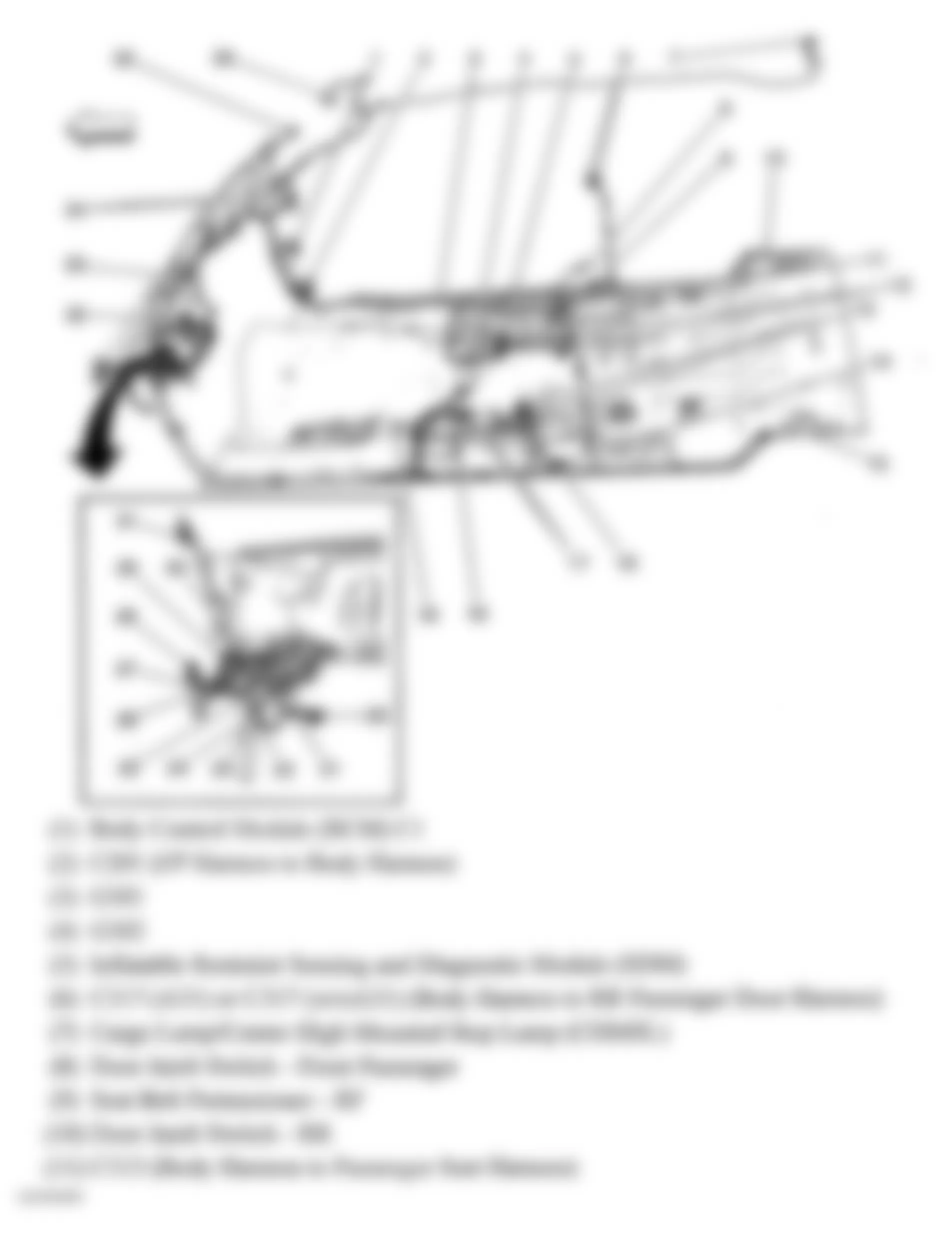 Chevrolet Colorado 2005 - Component Locations -  Passenger Compartment (Crew Cab) (1 Of 2)