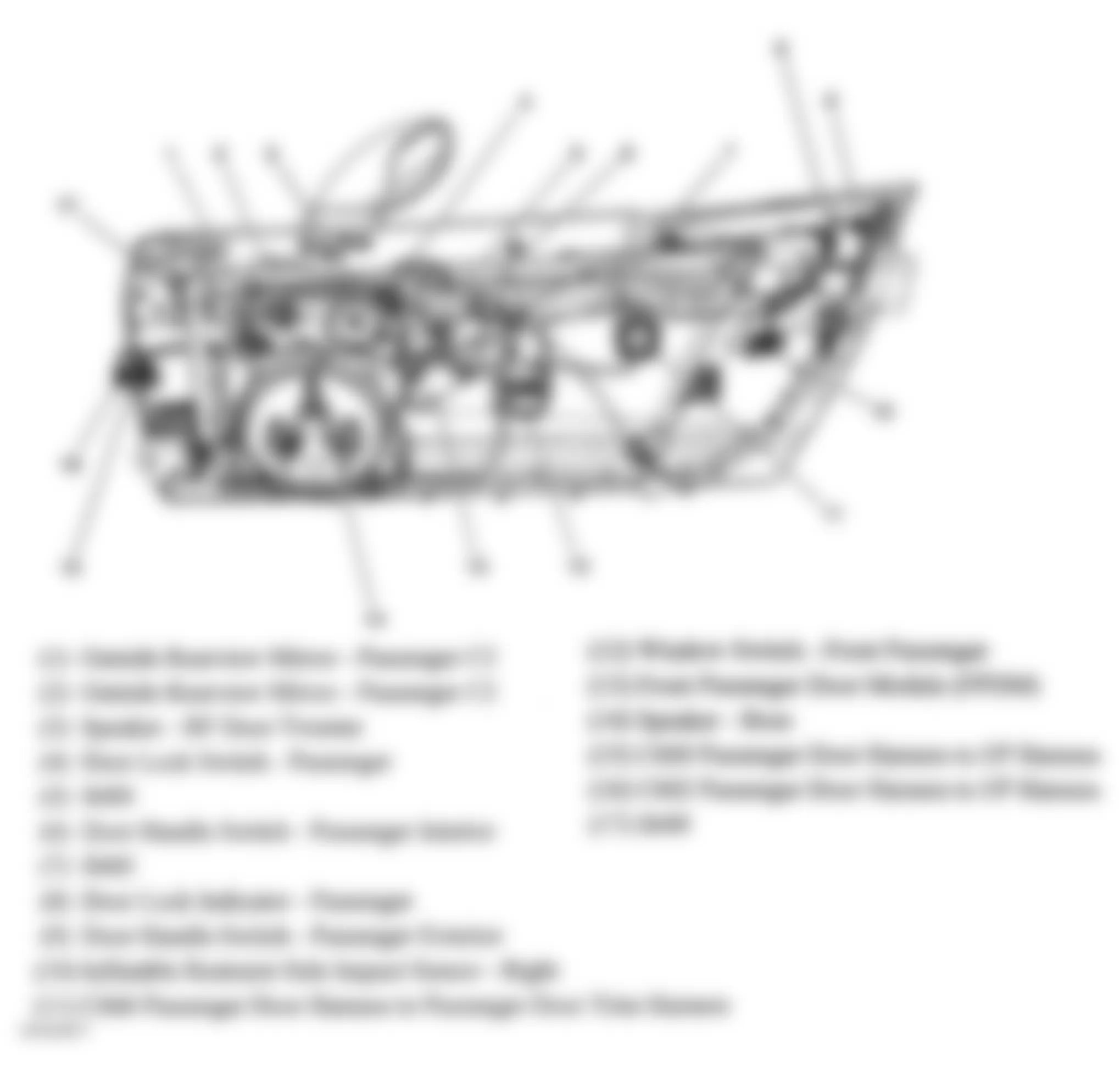 Chevrolet Corvette 2005 - Component Locations -  Passenger Door