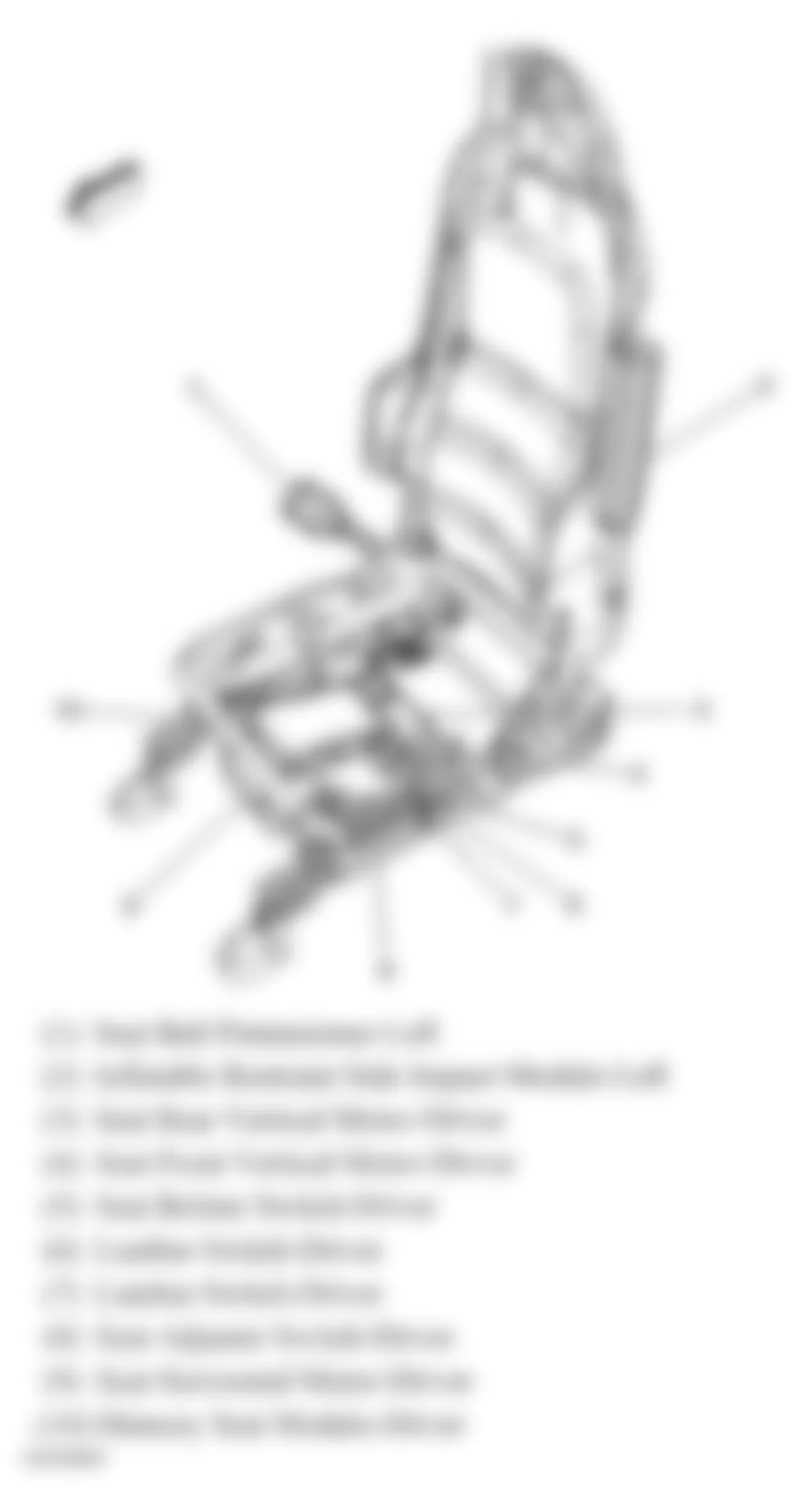 Chevrolet Corvette 2005 - Component Locations -  Driver Seat