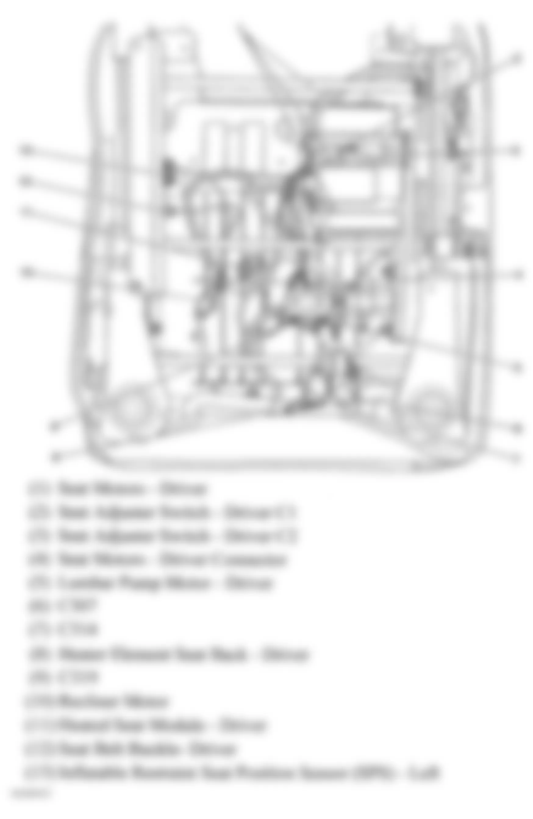 Chevrolet Colorado 2006 - Component Locations -  Driver Seat