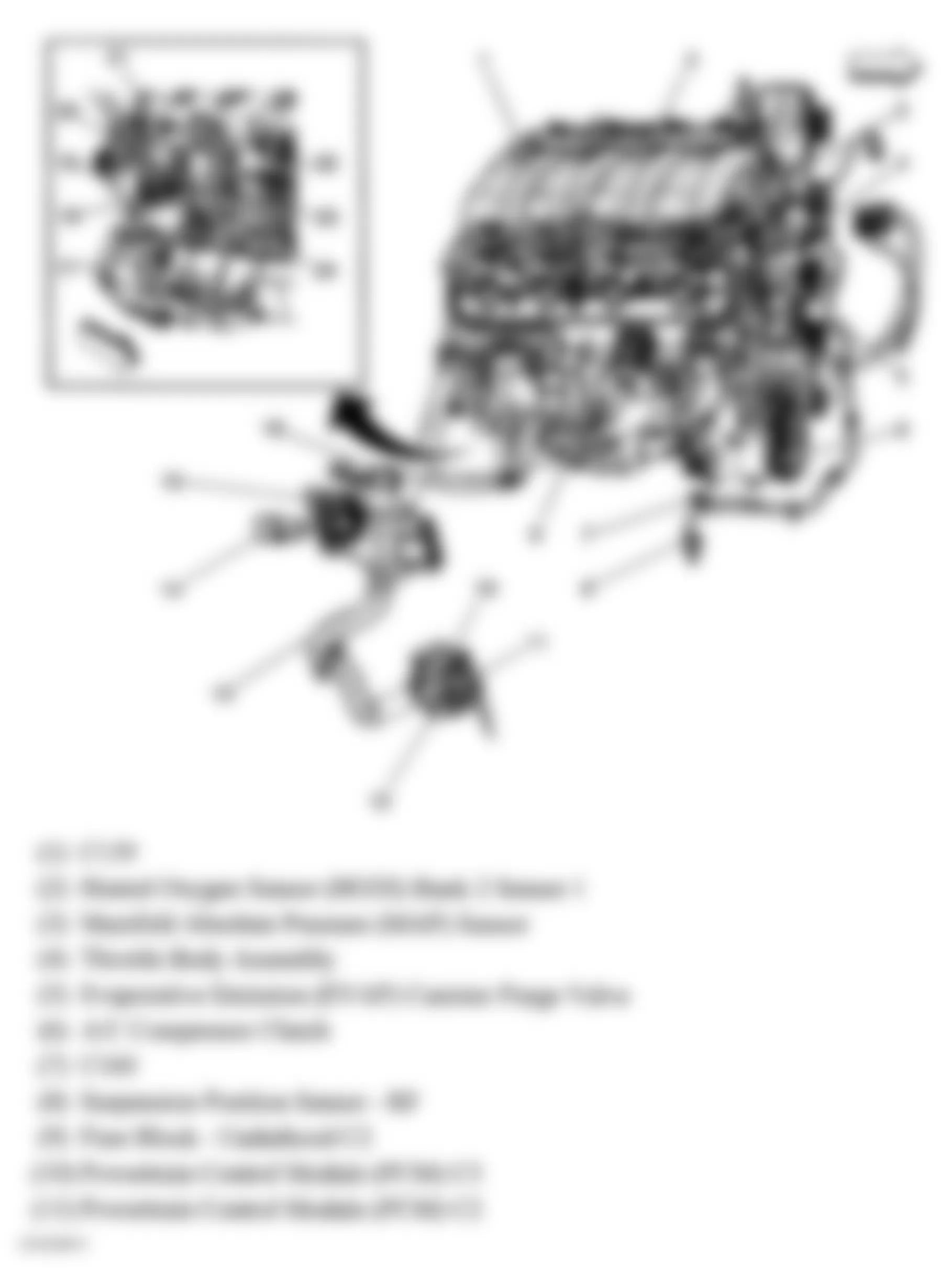 Chevrolet Corvette Z06 2006 - Component Locations -  Right Side Of Engine (6.0L) (1 Of 2)