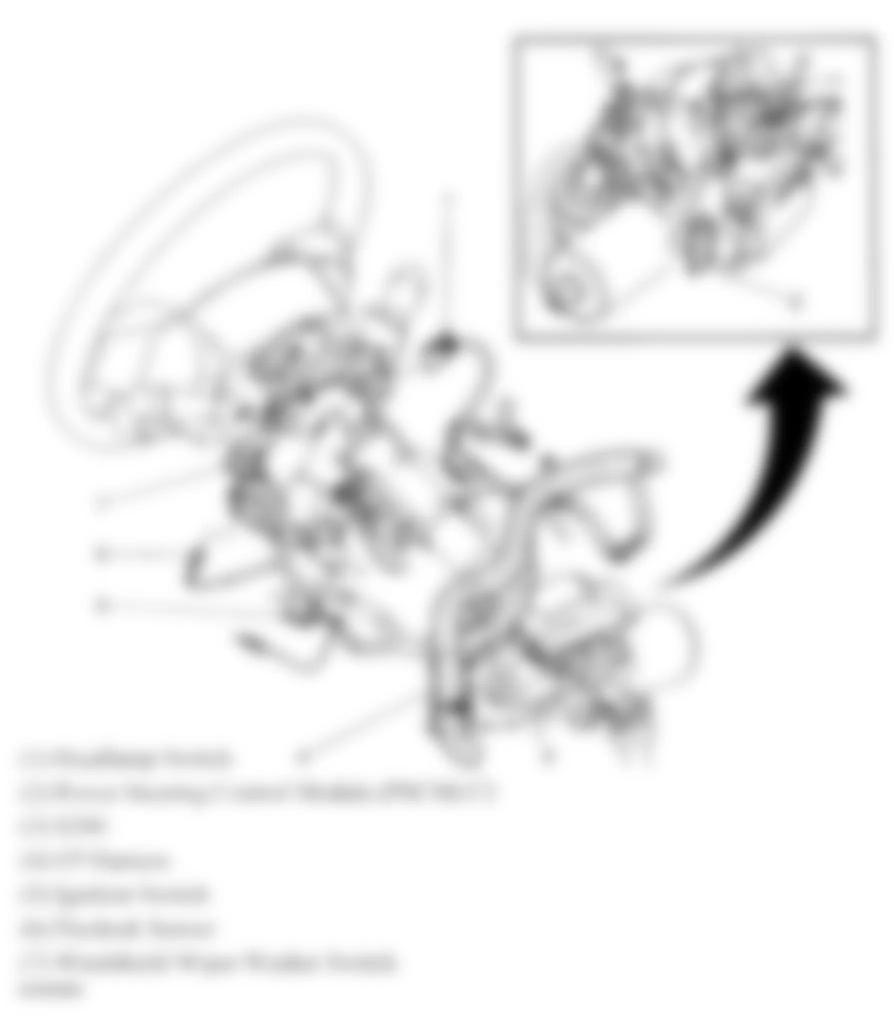 Chevrolet Equinox LT 2006 - Component Locations -  Steering Column