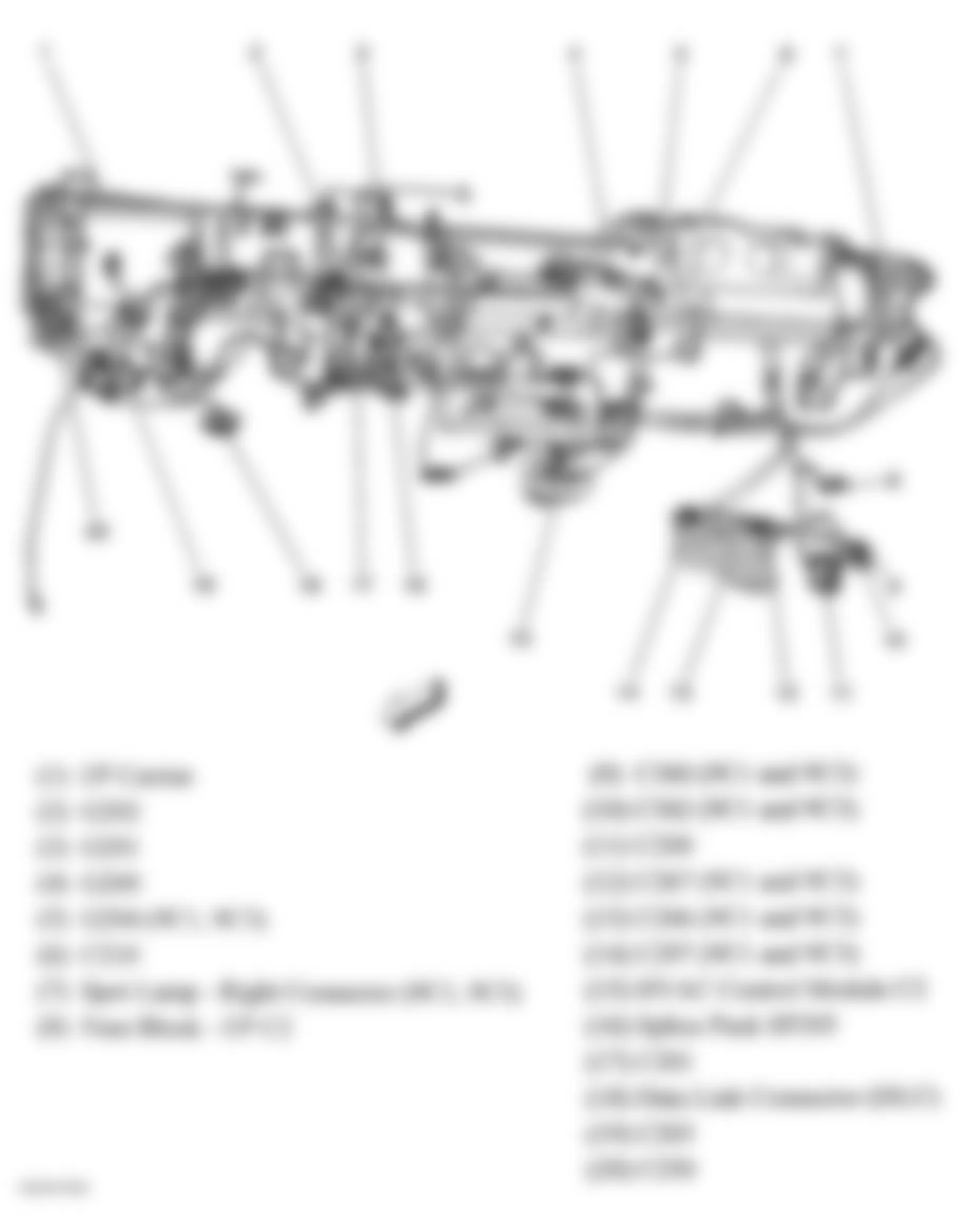 Chevrolet Impala LS 2006 - Component Locations -  Dash Harness