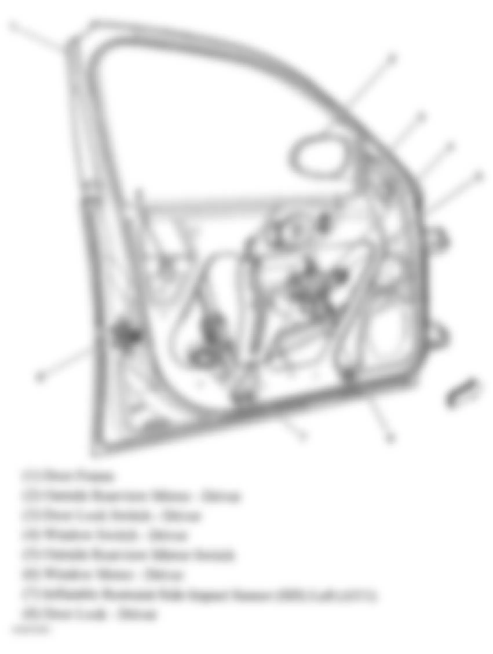 Chevrolet Impala LS 2006 - Component Locations -  Driver Door (Sedan)