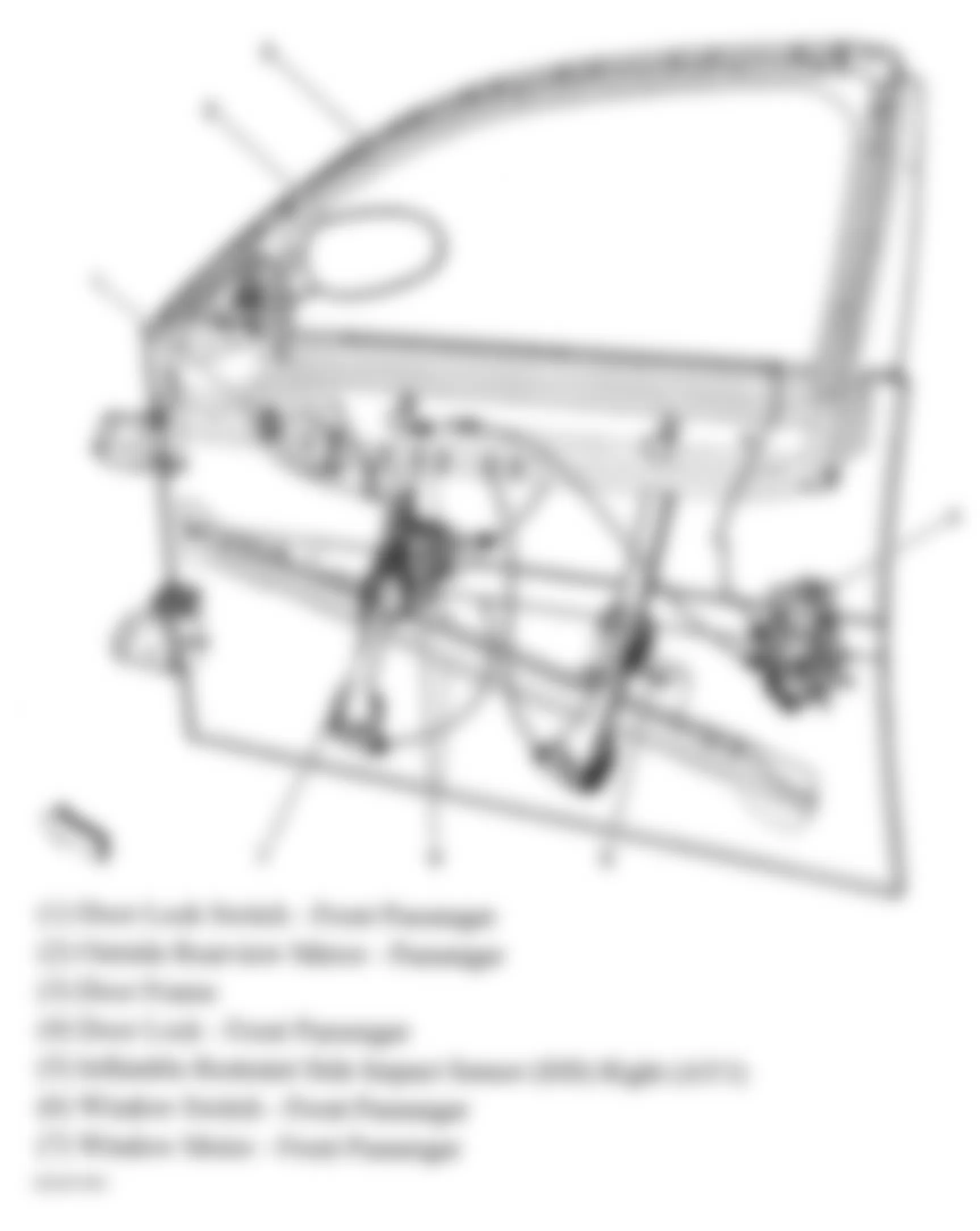 Chevrolet Impala LS 2006 - Component Locations -  Front Passenger Door (Sedan)