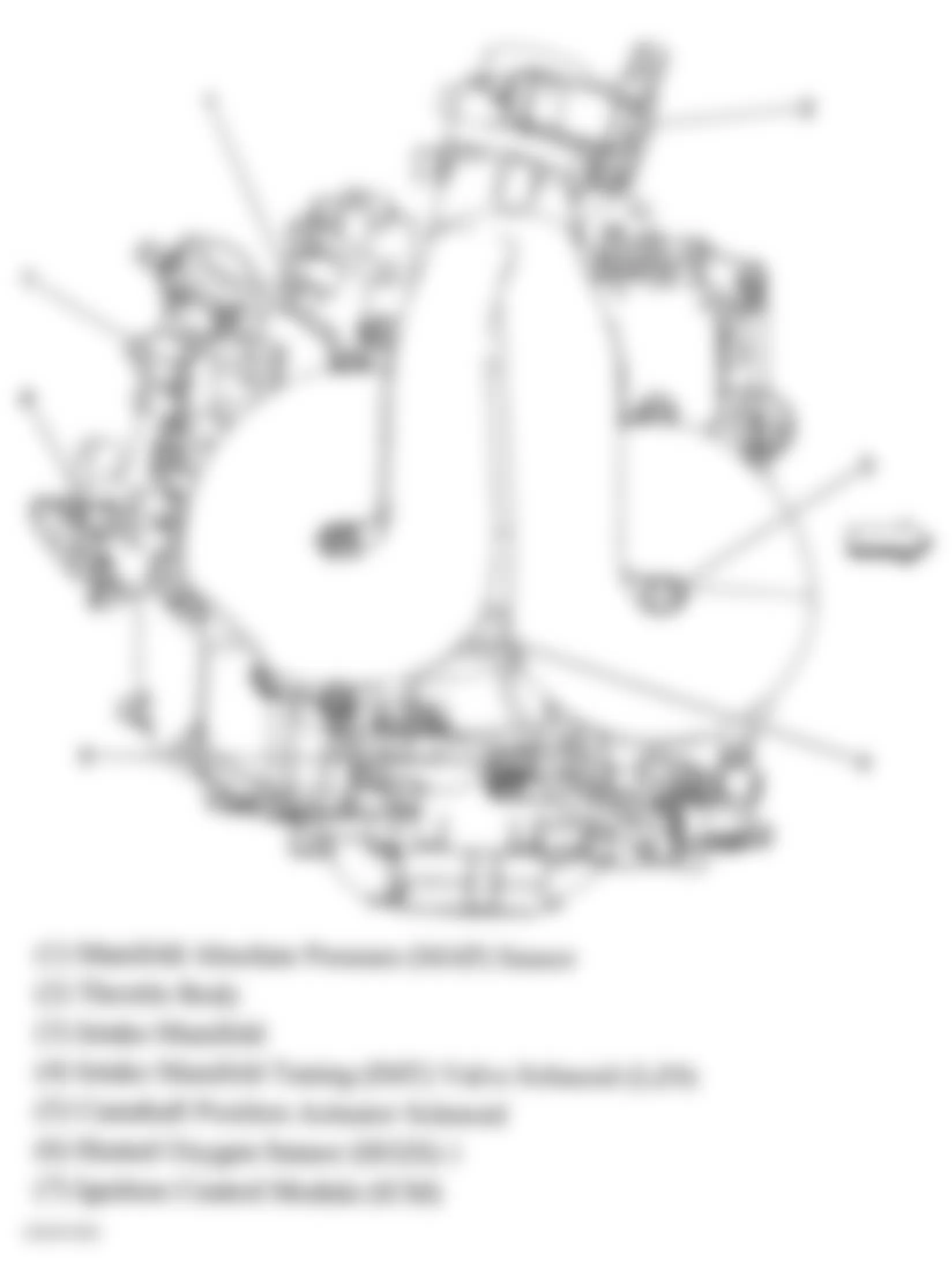 Chevrolet Impala LS 2006 - Component Locations -  Top Of Engine (3.5L & 3.9L)