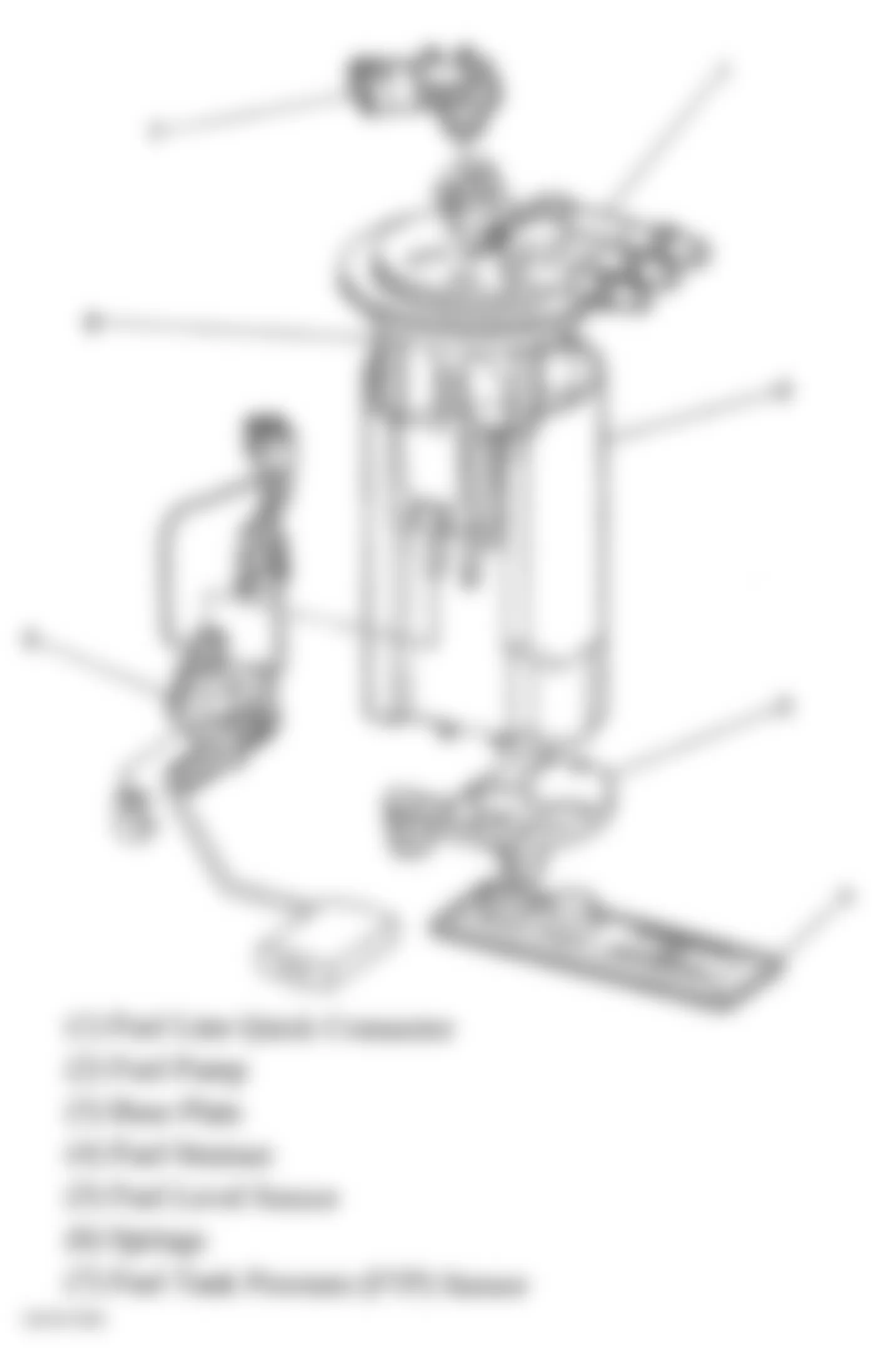 Chevrolet Impala LS 2006 - Component Locations -  Fuel Pump & Sender Assembly