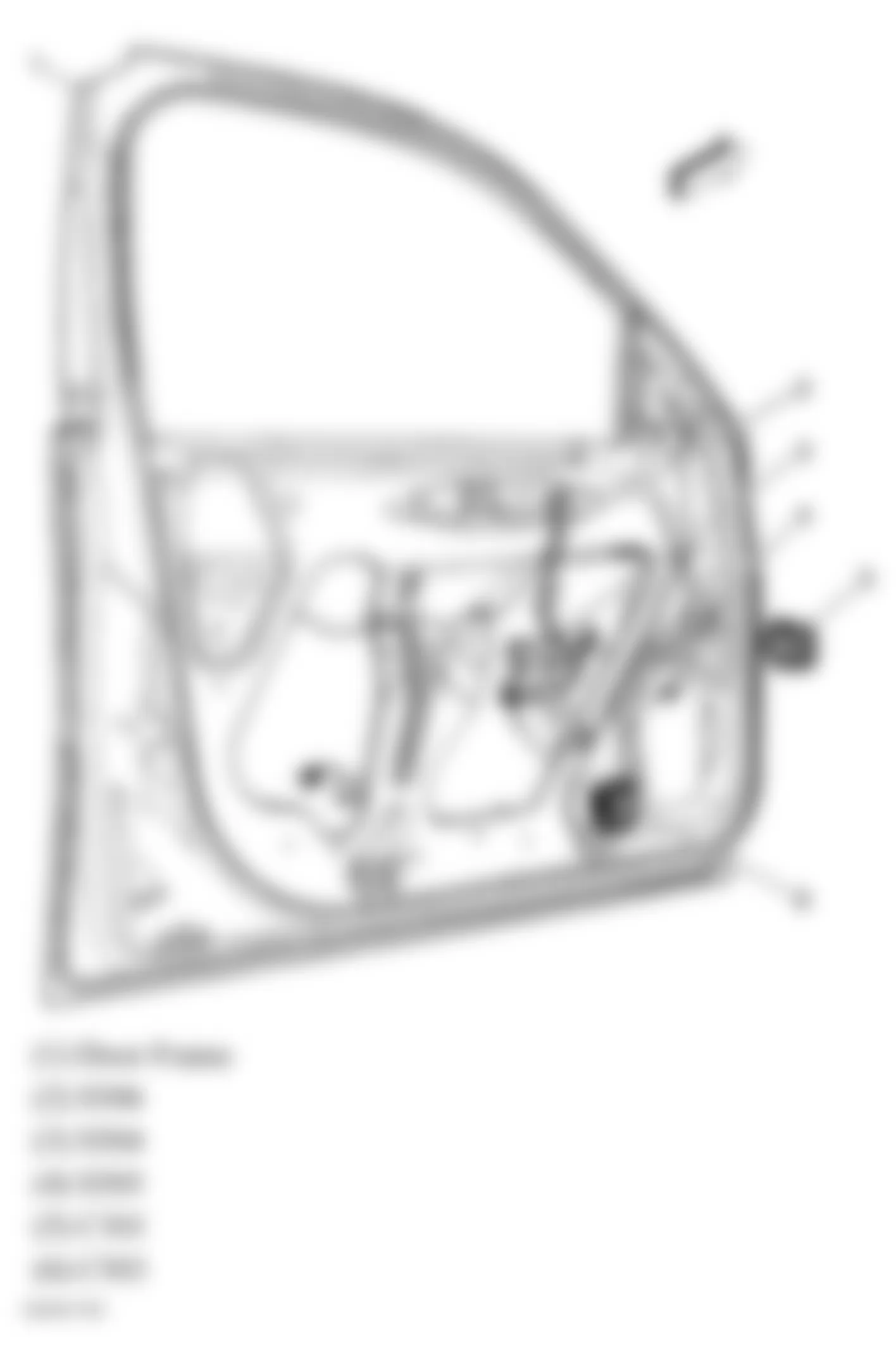 Chevrolet Impala LS 2006 - Component Locations -  Drivers Door (Sedan)