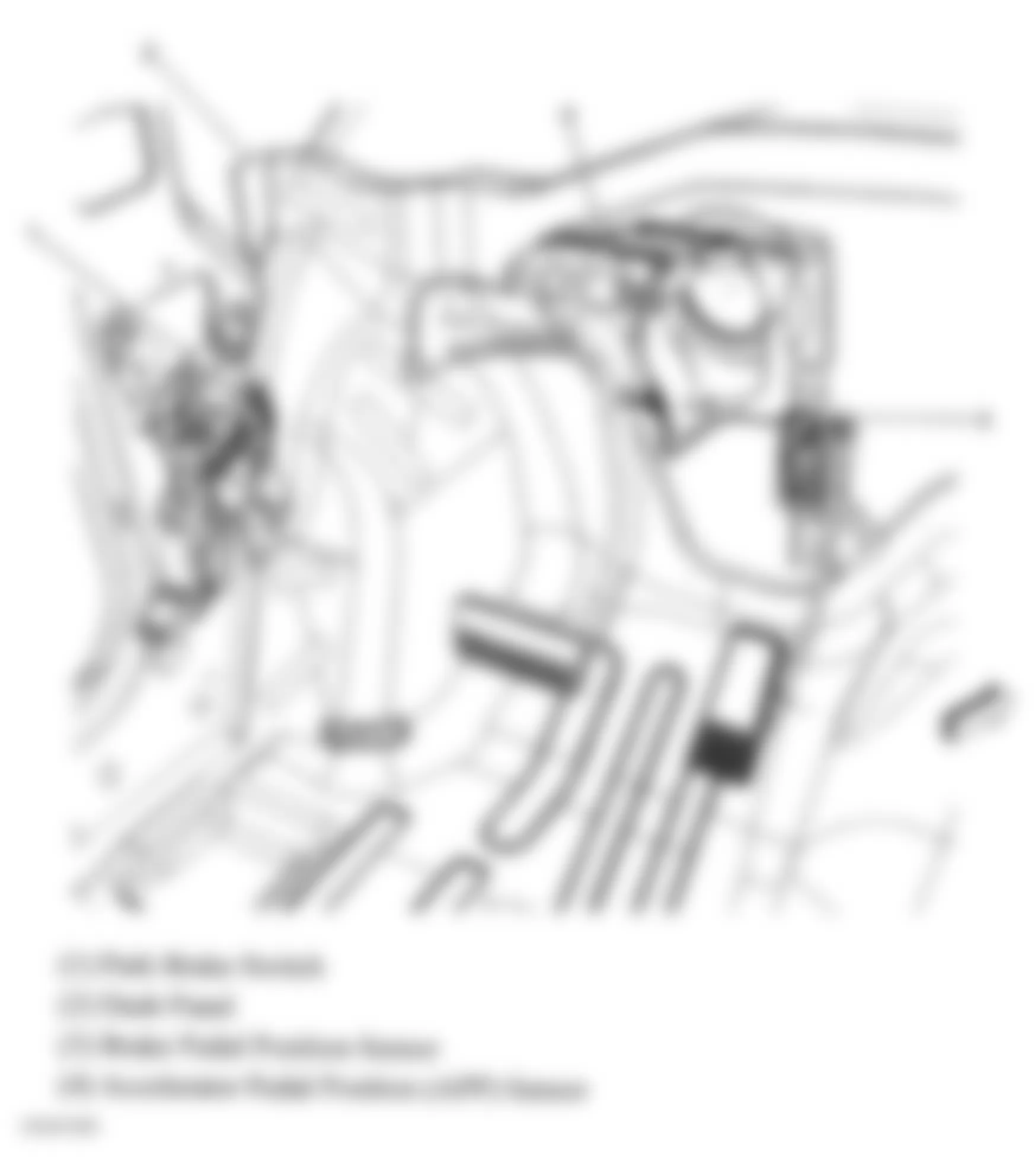 Chevrolet Impala LTZ 2006 - Component Locations -  Pedal Assembly