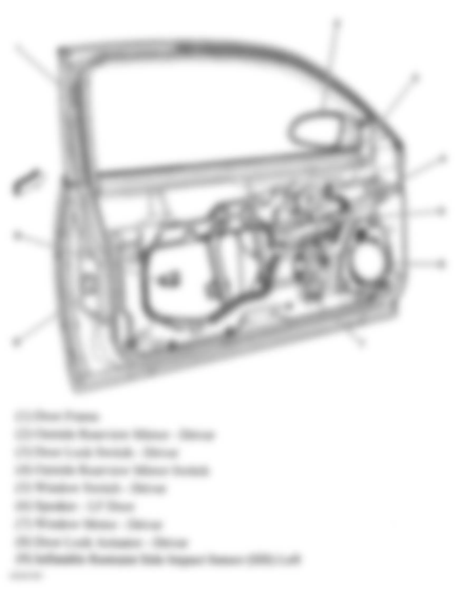 Chevrolet Impala SS 2006 - Component Locations -  Left Front Door (Coupe)