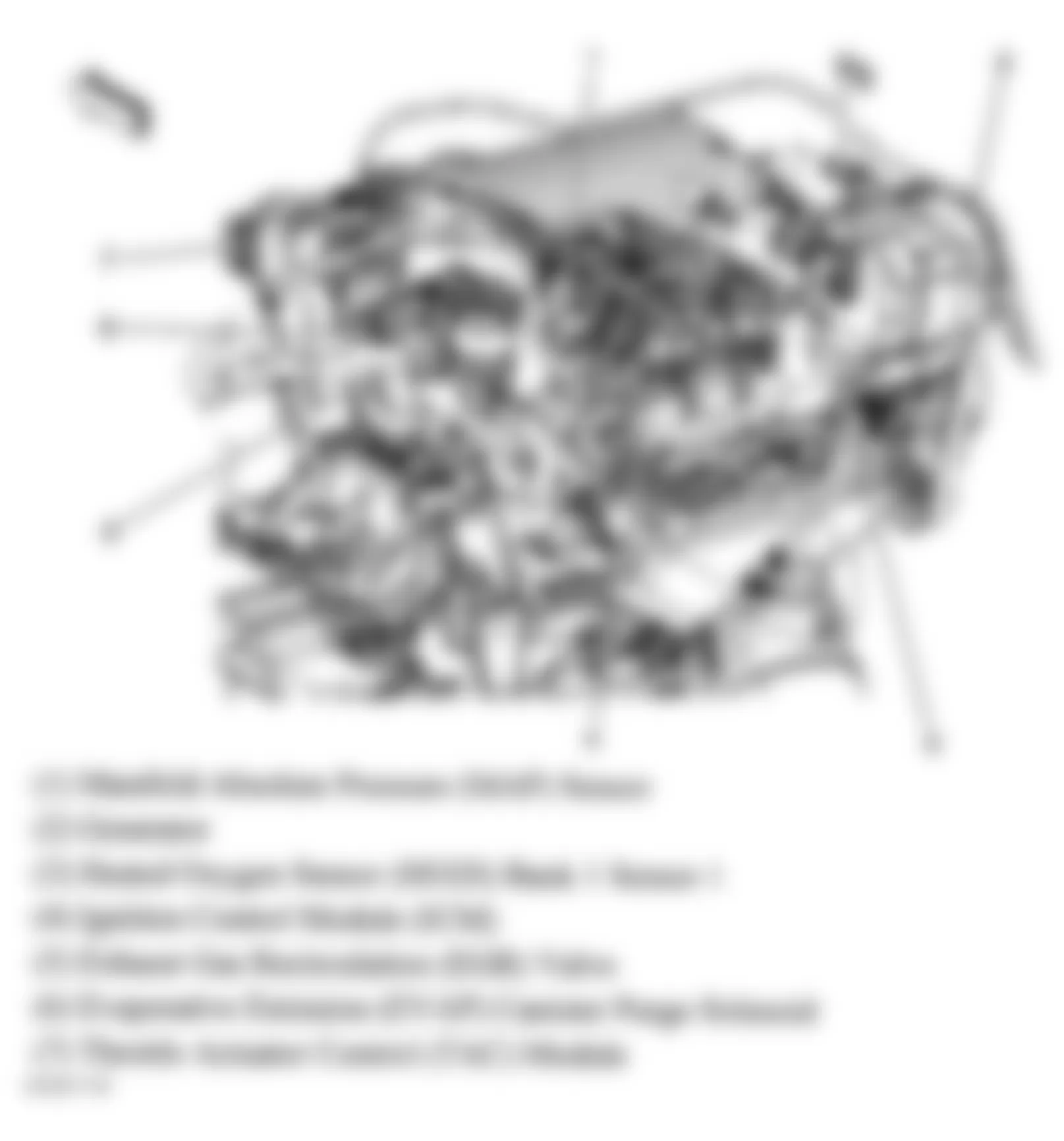 Chevrolet Malibu Maxx LS 2006 - Component Locations -  Top Of Engine (3.5L)