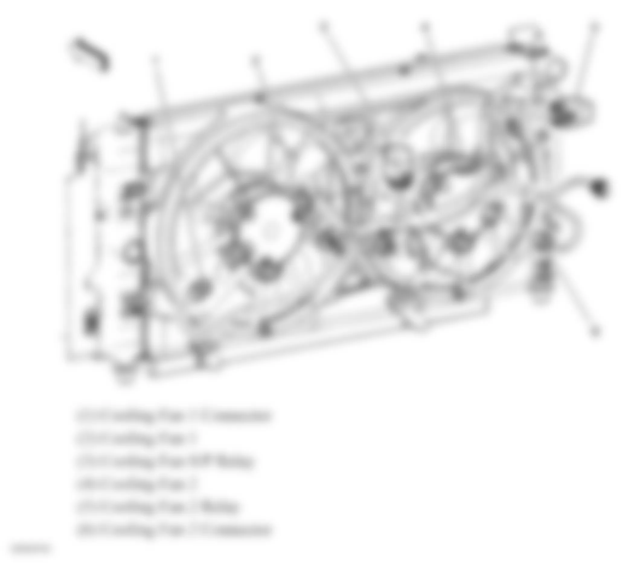 Chevrolet Cobalt LT 2007 - Component Locations -  Cooling Fans (2.0L)