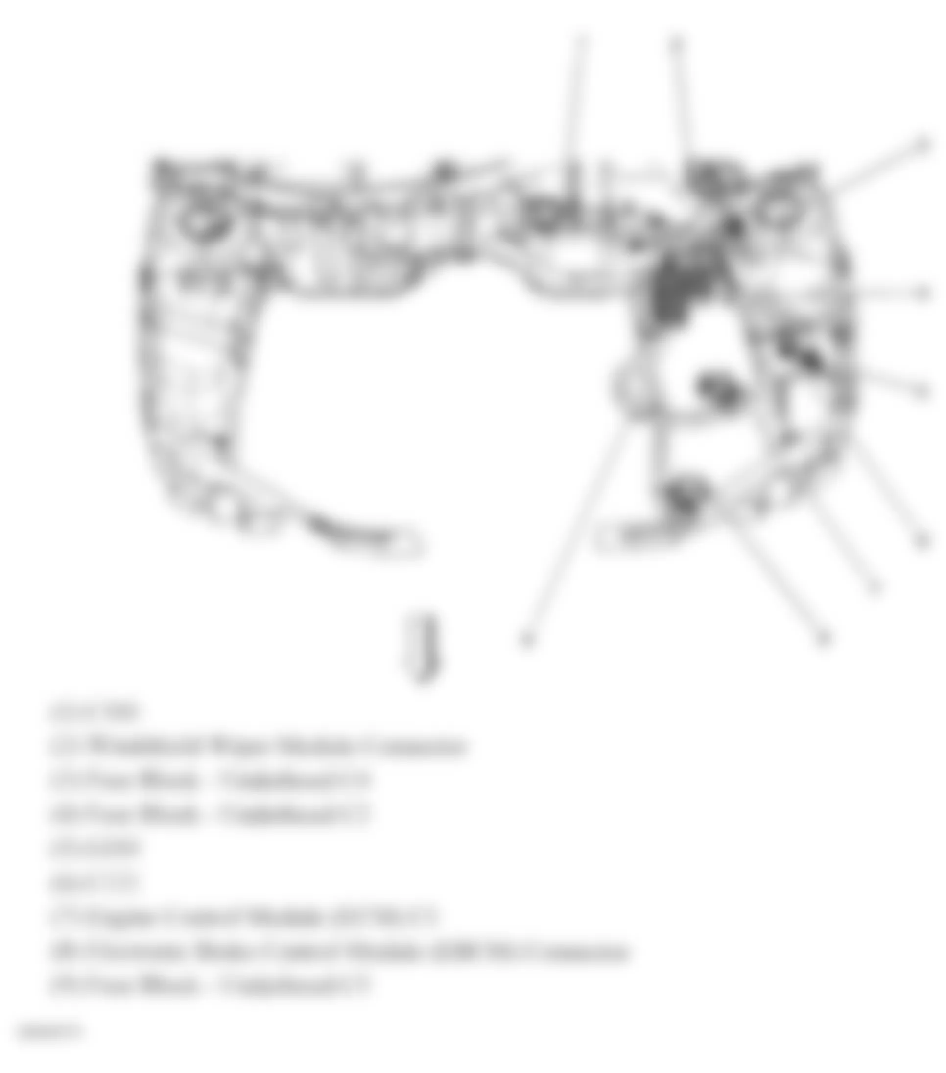 Chevrolet Cobalt LT 2007 - Component Locations -  Body Harness In Engine Compartment