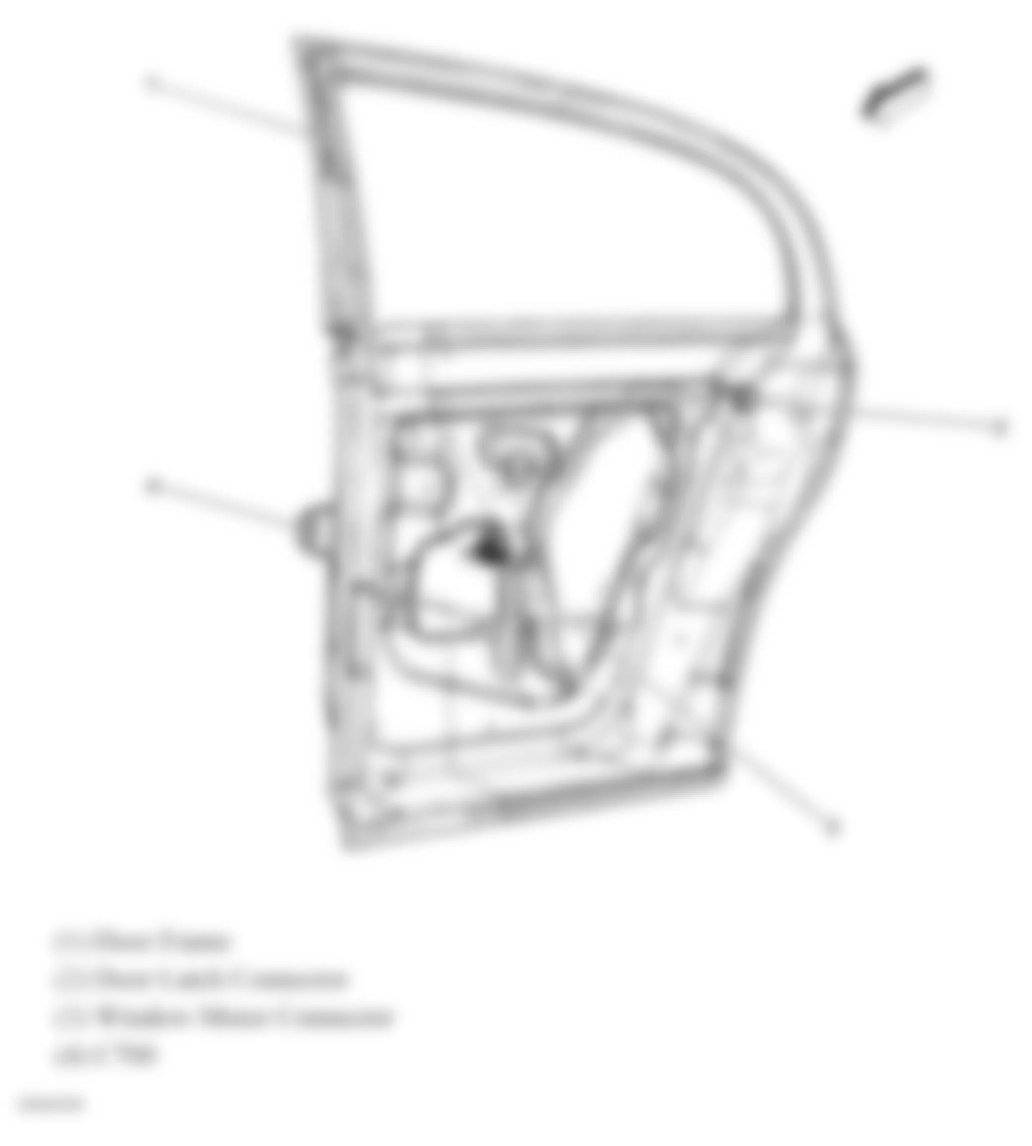 Chevrolet Cobalt LT 2007 - Component Locations -  Left Rear Door Harness Routing